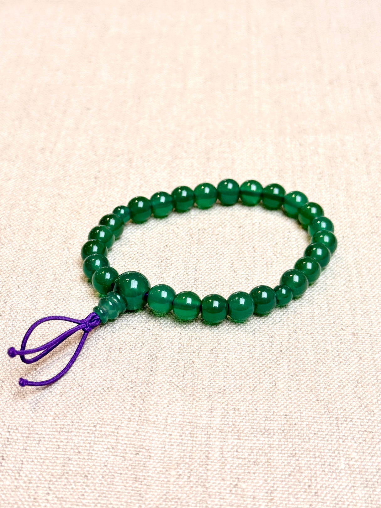 Buddhist bracelet green agate