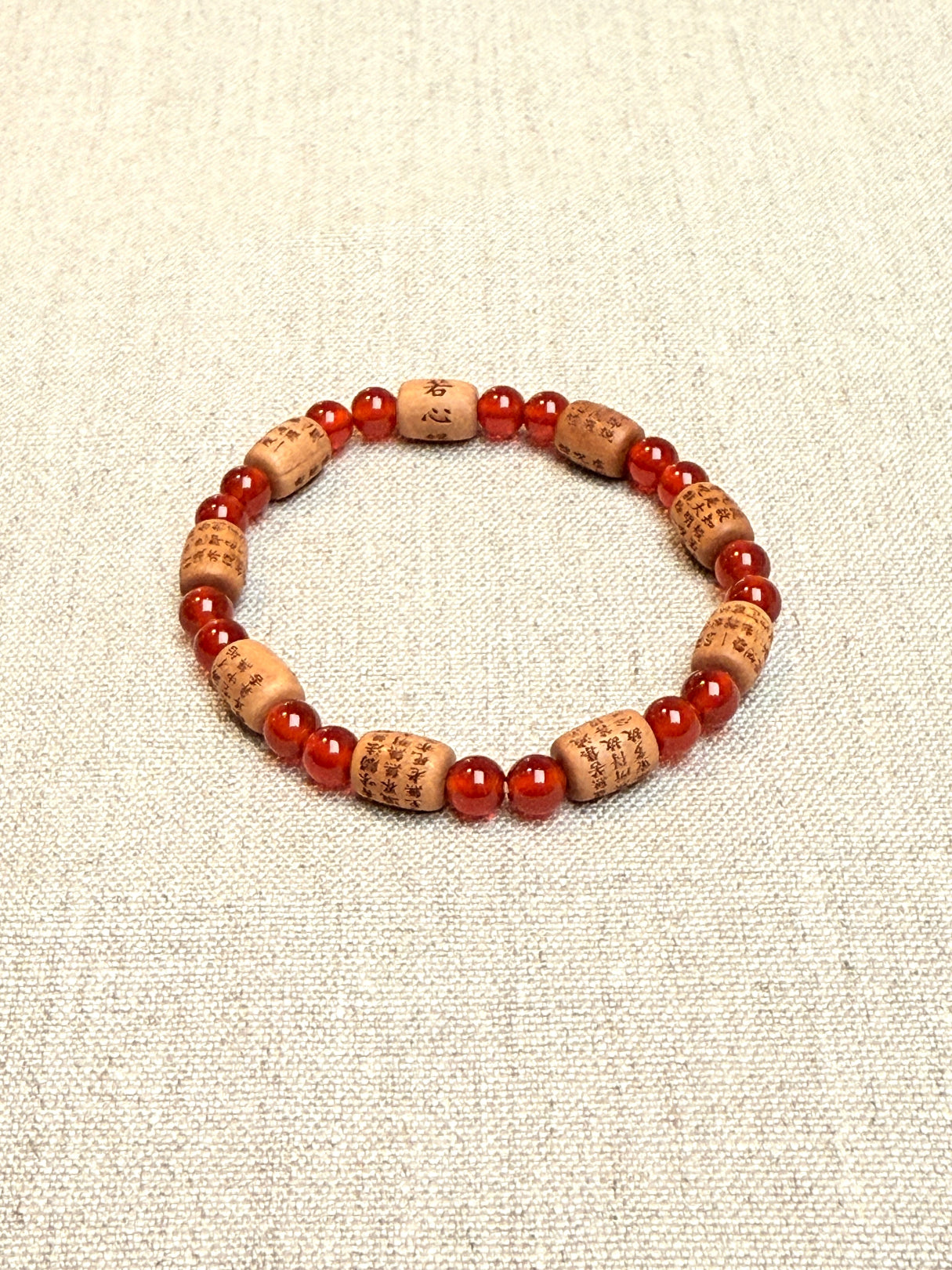 Buddhist bracelet sandalwood red agate