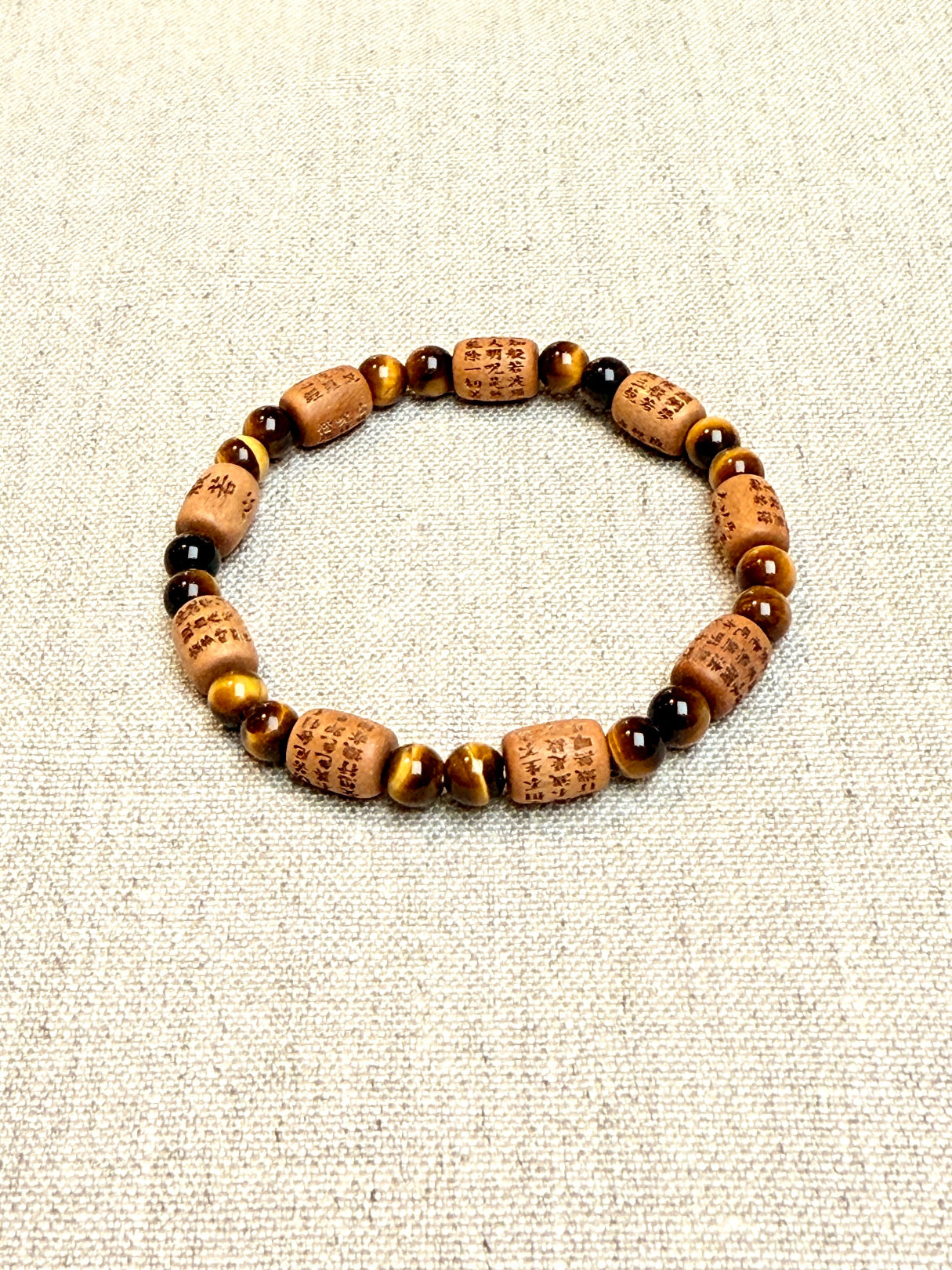 Buddhist bracelet sandalwood tiger eye