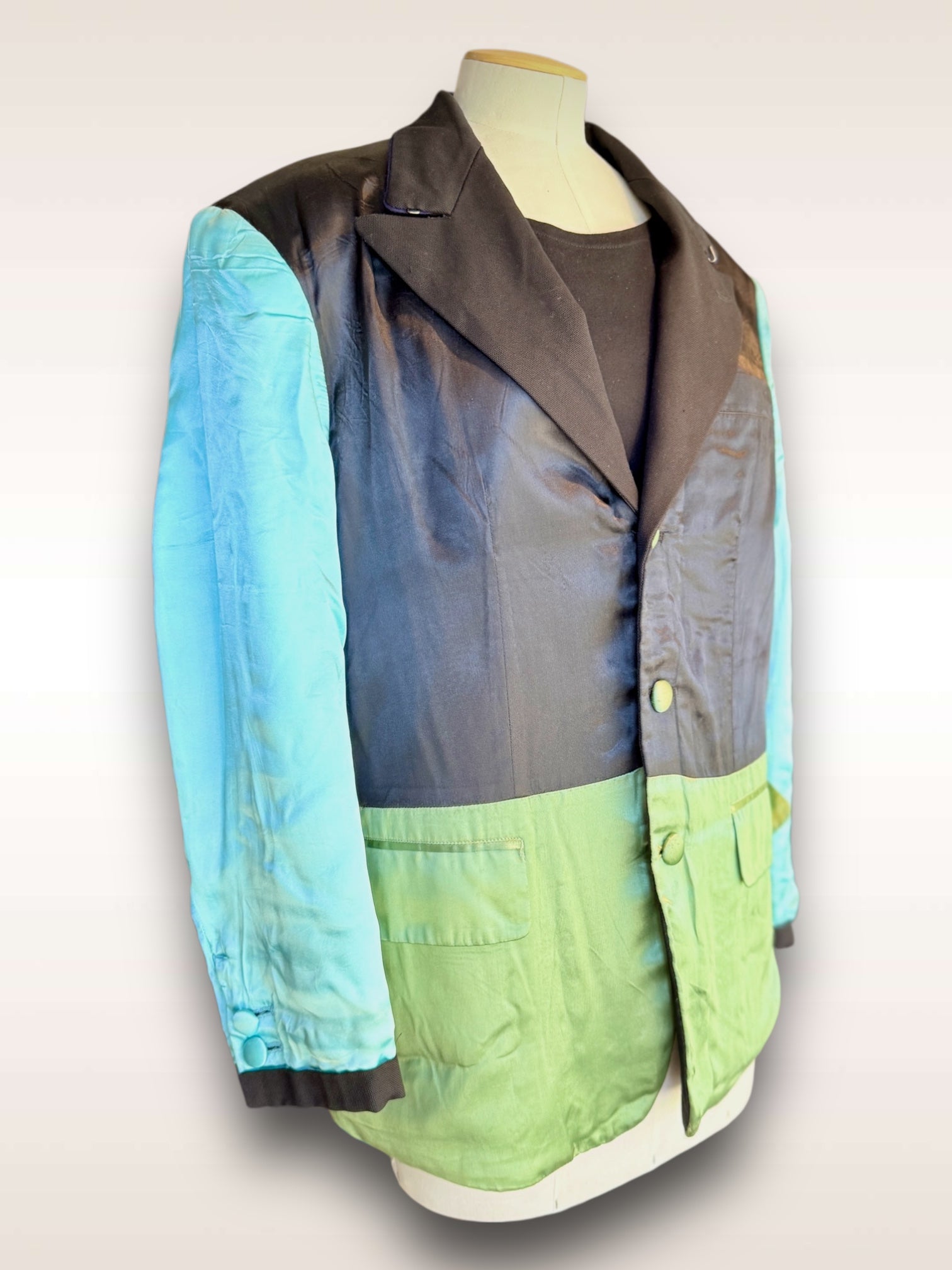 Yohji Yamamoto Jacket • Satin Color Block Reversible Jacket Spring 1991