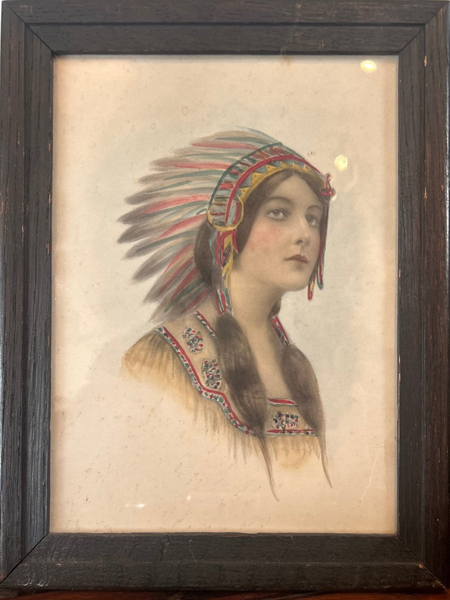 Portrait of Molly Nelson A Hand painted from 1920"s