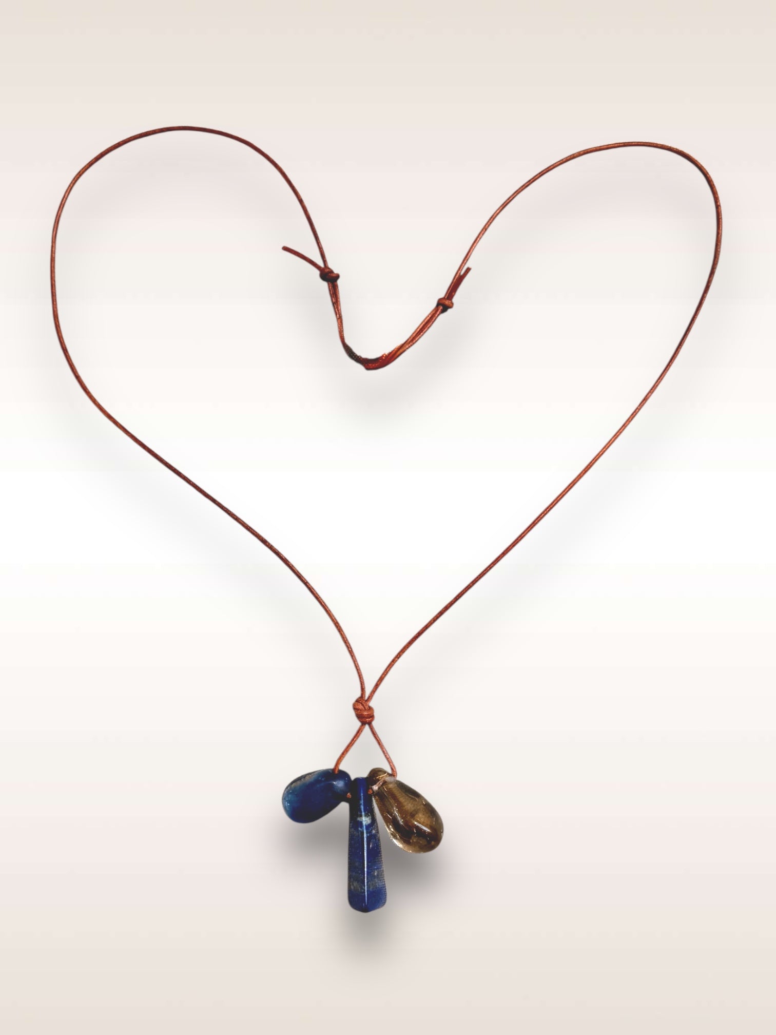 Triple Stone necklace w/ leather cord
