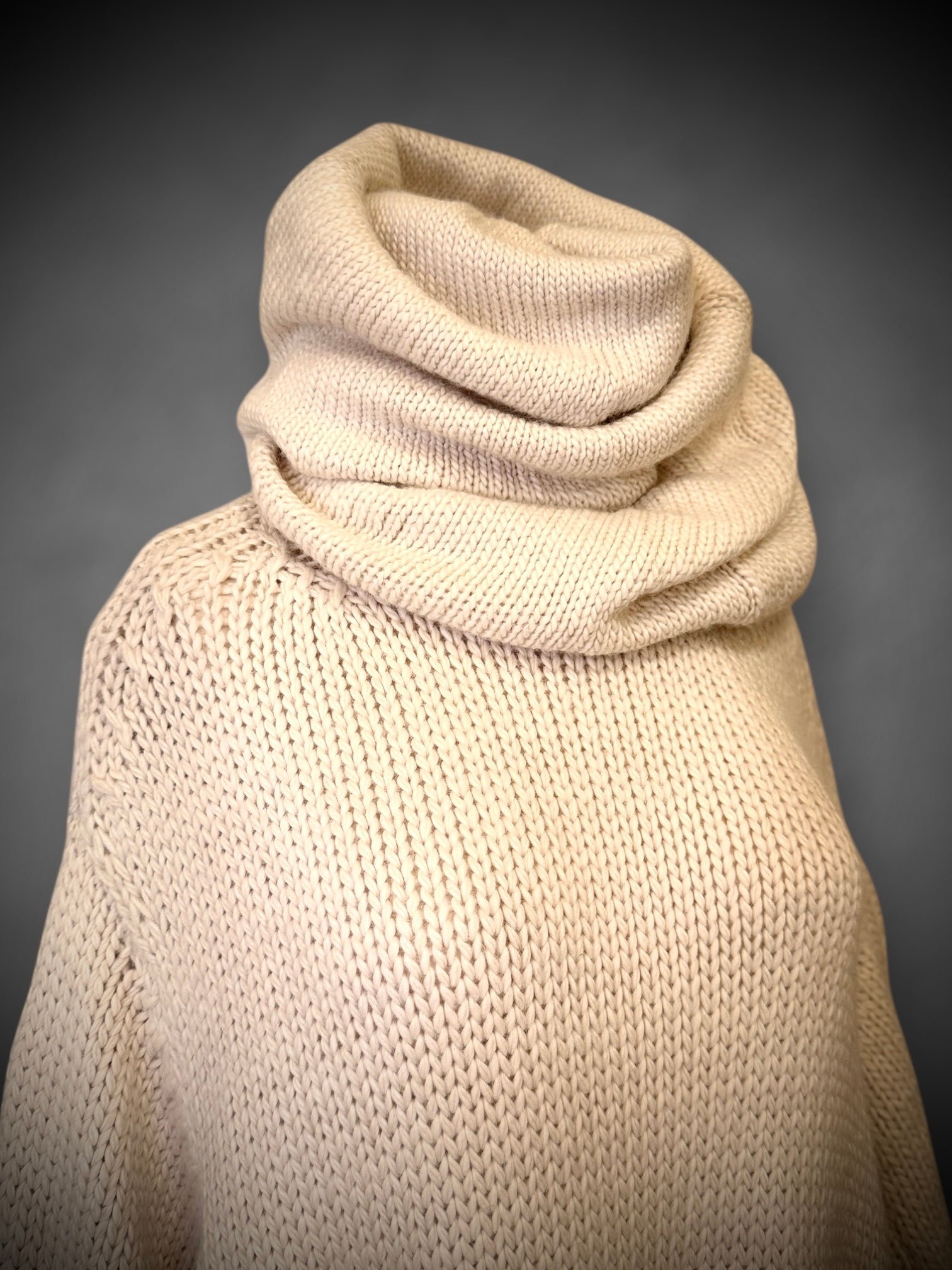 Yohji Yamamoto Knitware Alpaca Dress w/ exaggerated turtleneck