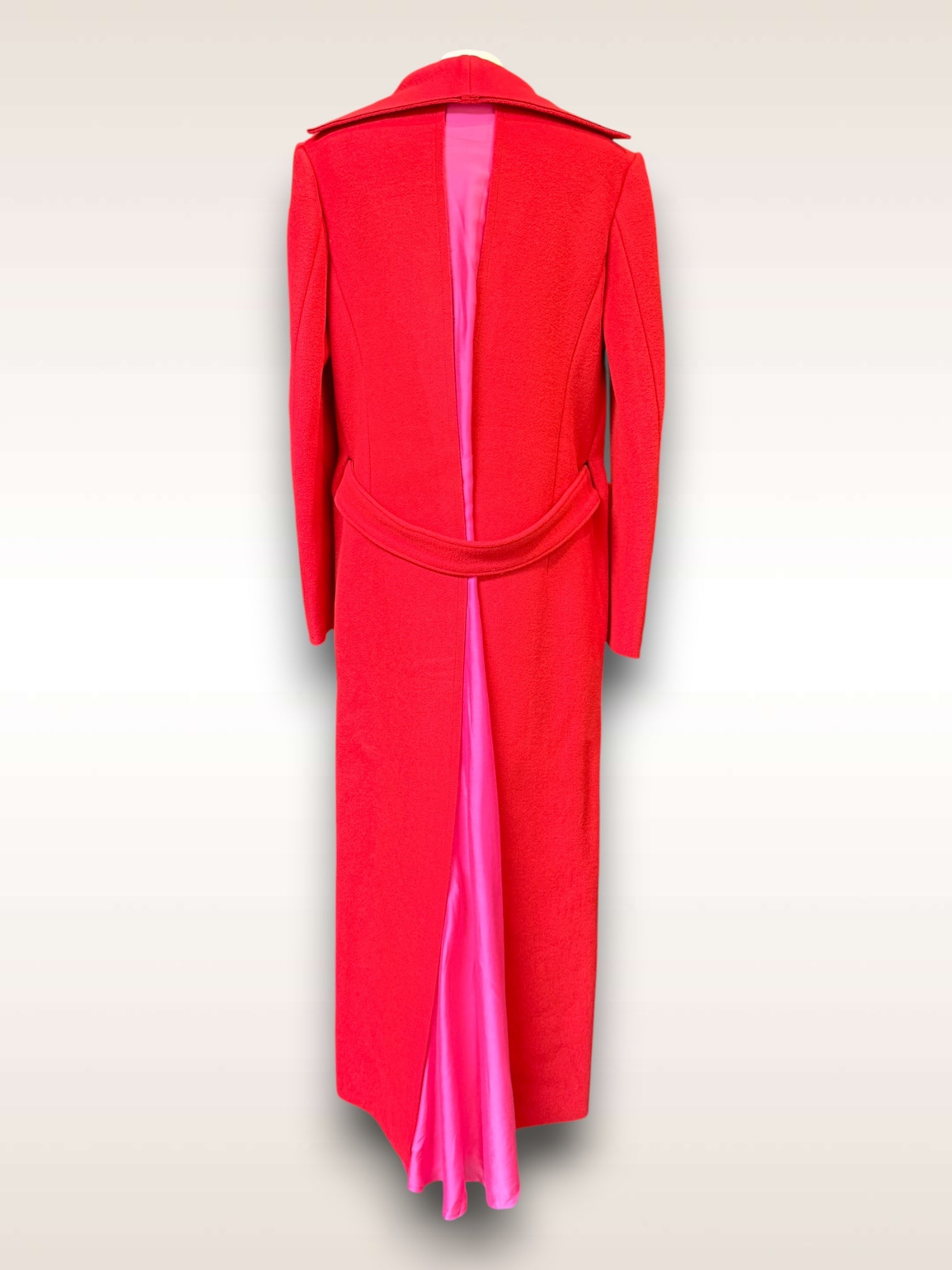 Yohji Yamamoto Red Maxi coat w/ pink AW 2009