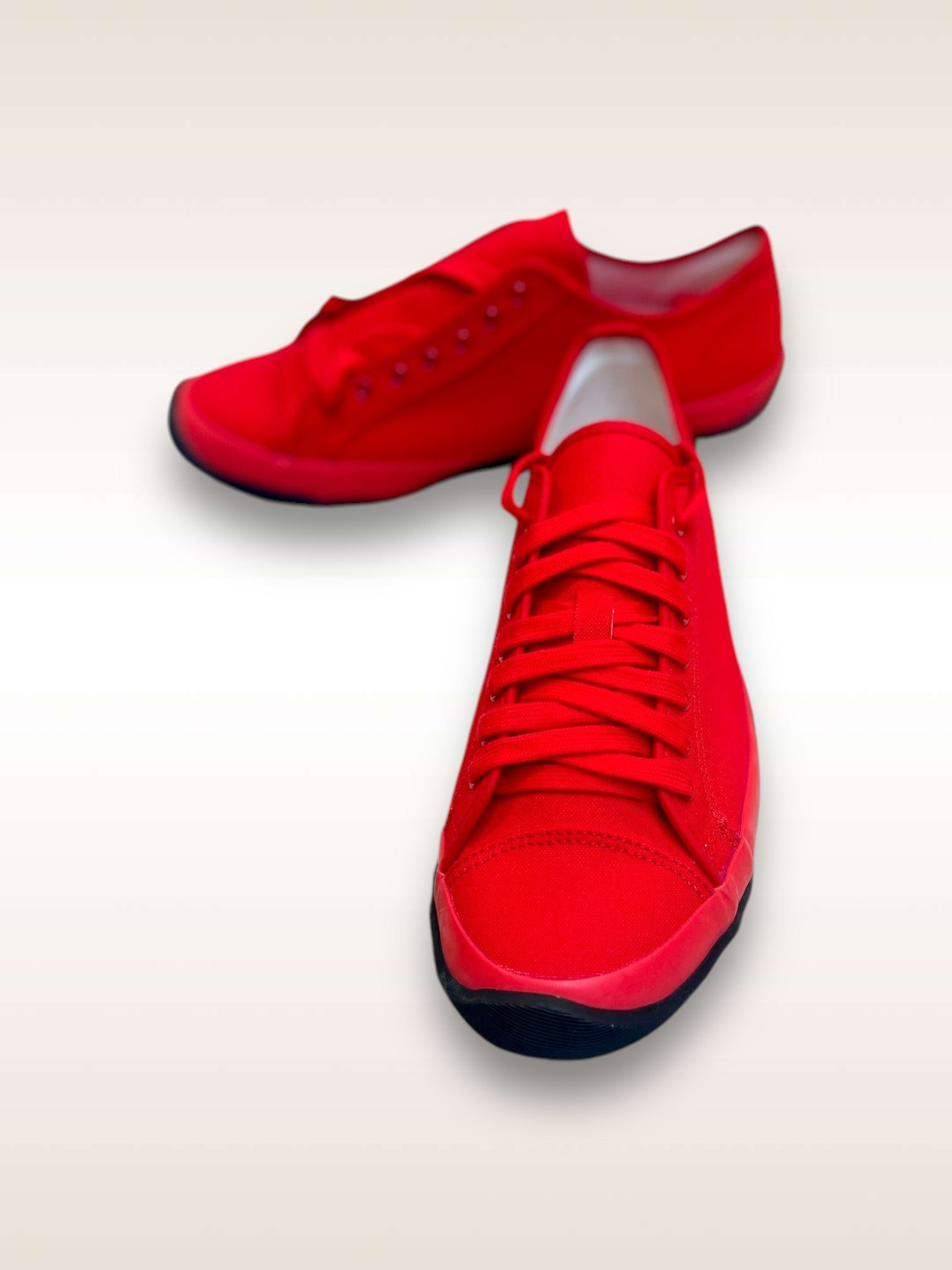 Yohji_Yamamoto_Canvas_Lace_ups in Red. from fall 2009 Paris collection