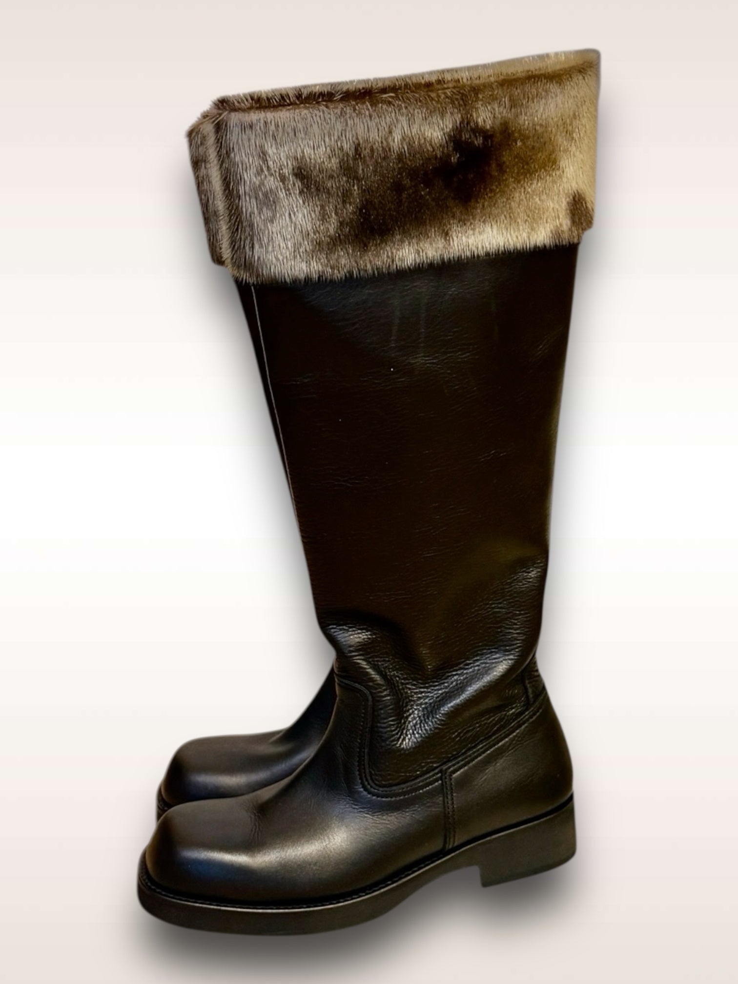 Yohji Yamamoto Shoes Leather Seal Skin Cuff Boots