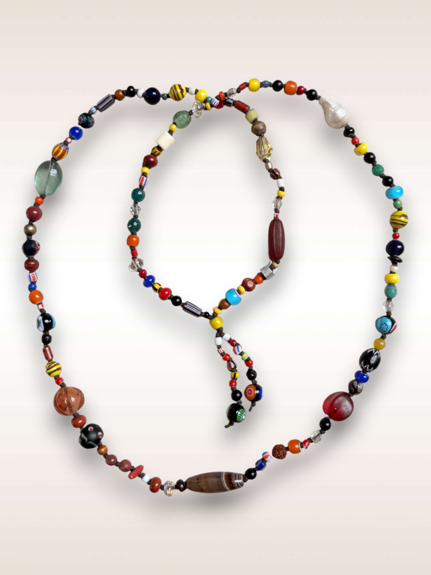 mixed glass necklace C