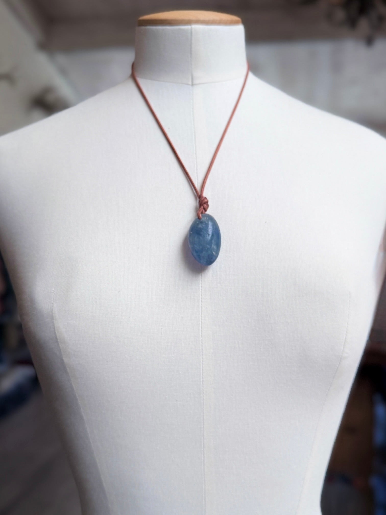 Necklace • Fluorite w/ Leather Cord