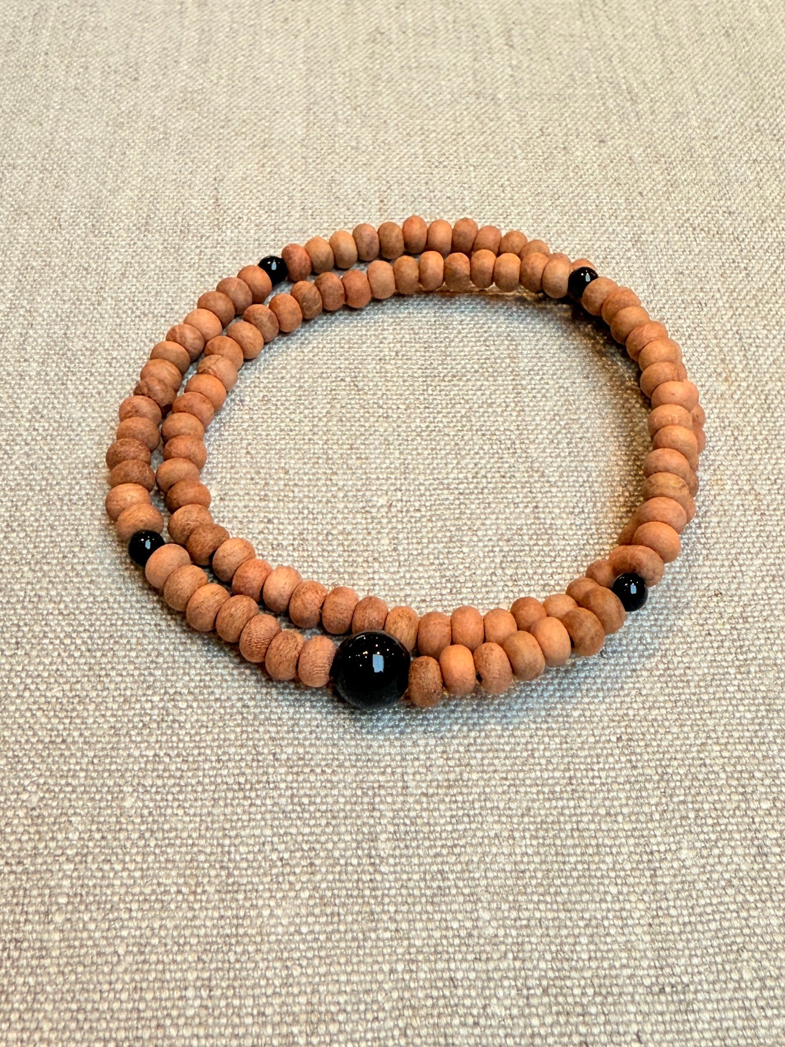 108 Buddhist Bracelet • Onyx/Cherry