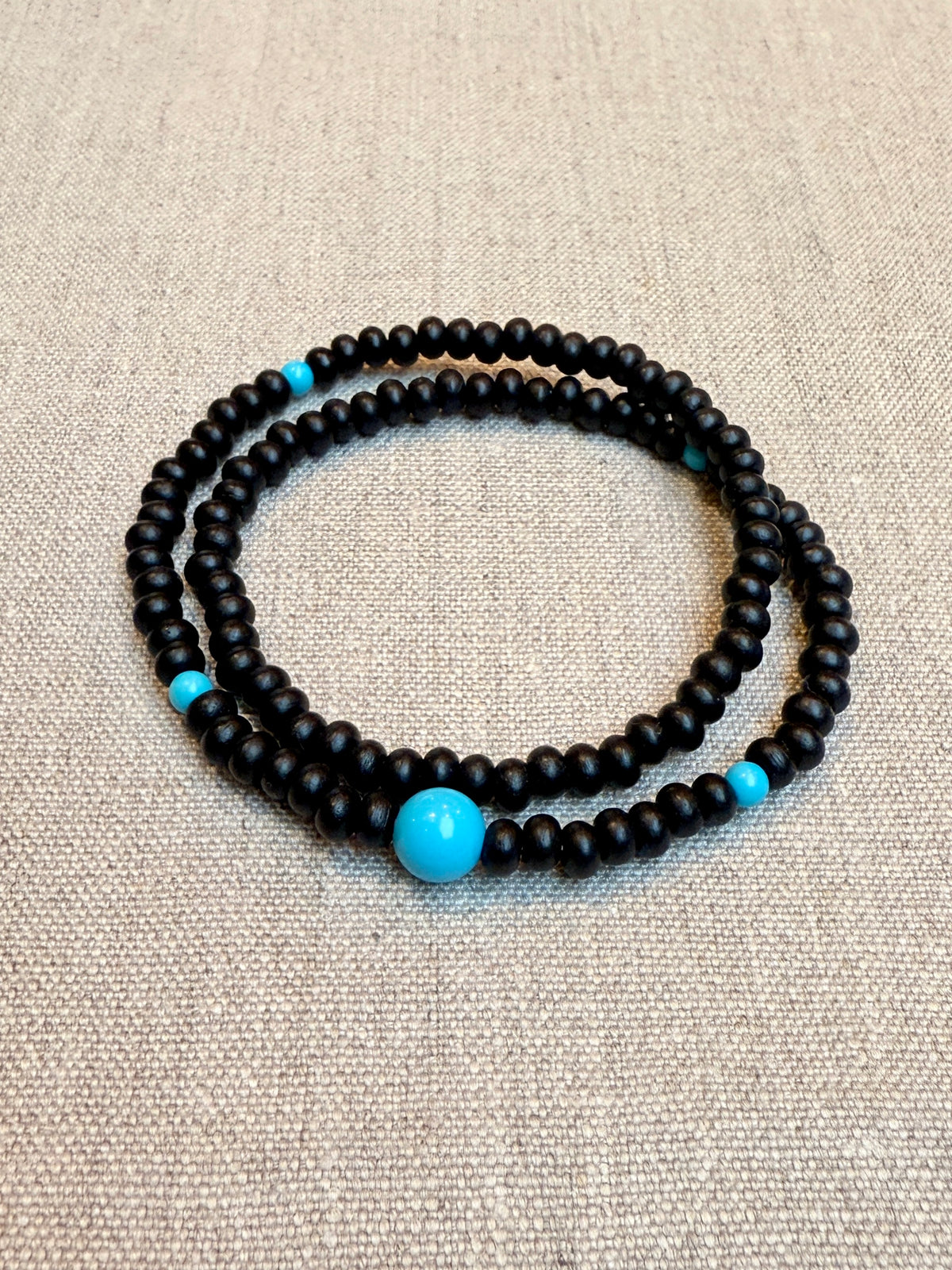 108 Buddhist Bracelet • Turquoise/Onyx