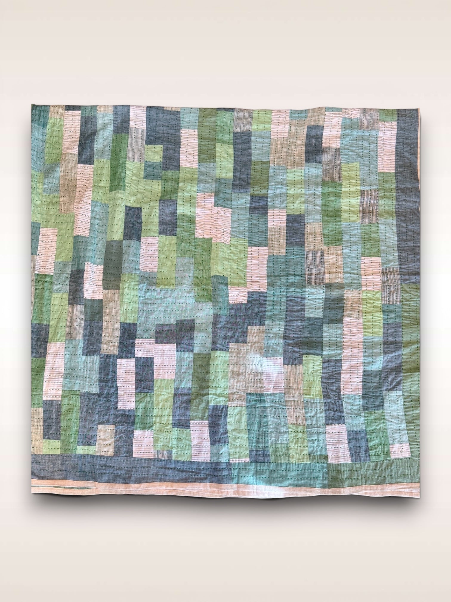 Art Quilt Mint Blocks