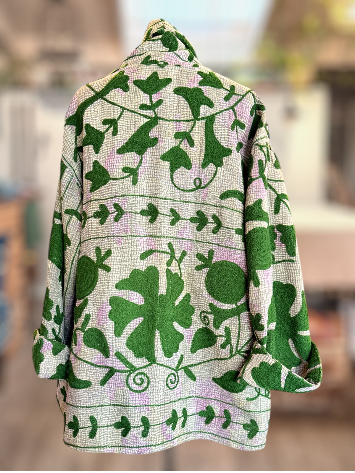 Big Easy Jacket Suzani charcoal Green back