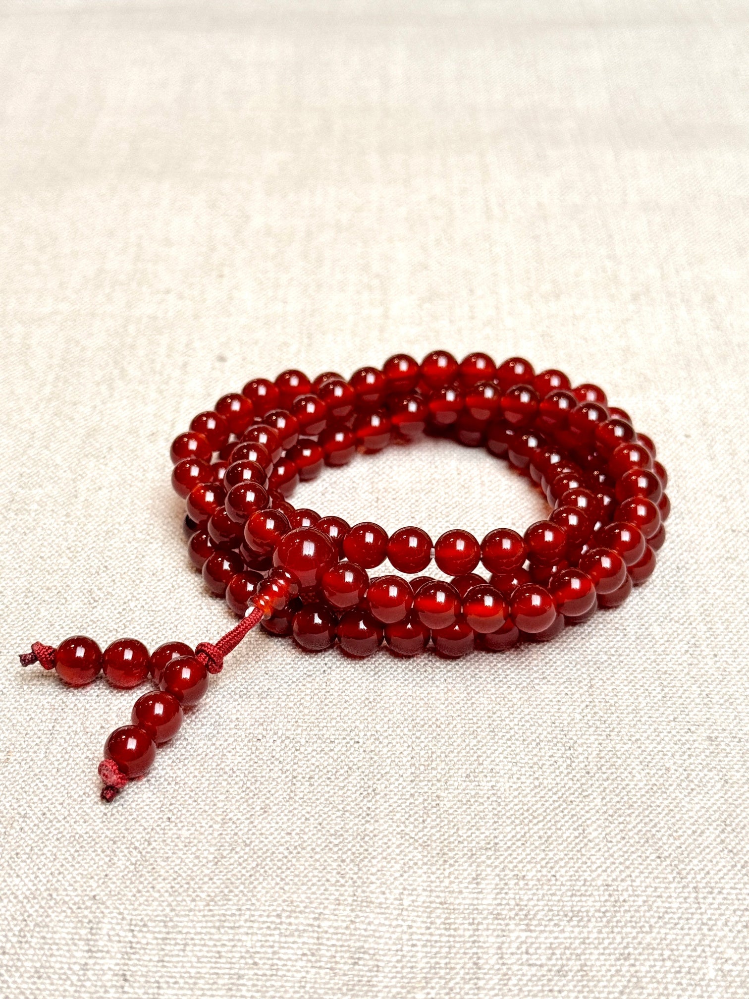 Buddhist bracelet quadruple red agate
