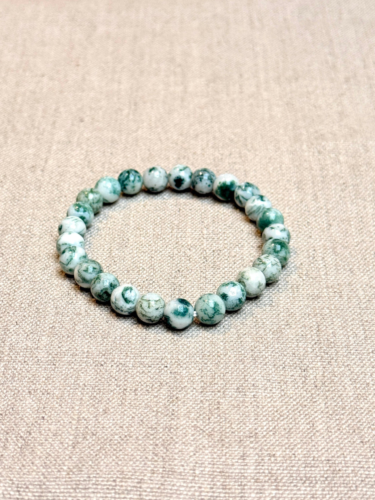 Buddhist-bracelet-white-moss-agate