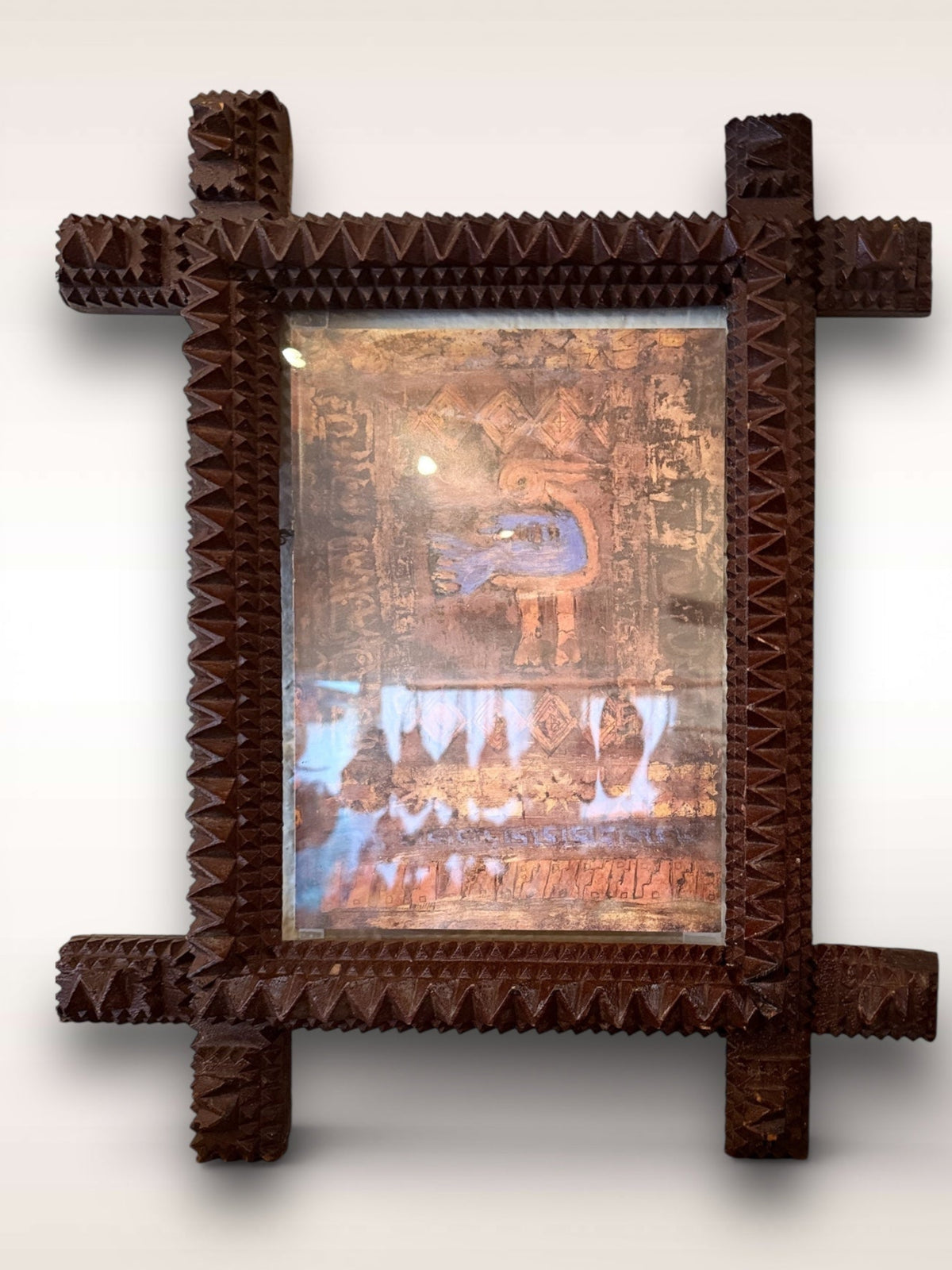 Carved Tramp Art Frame A