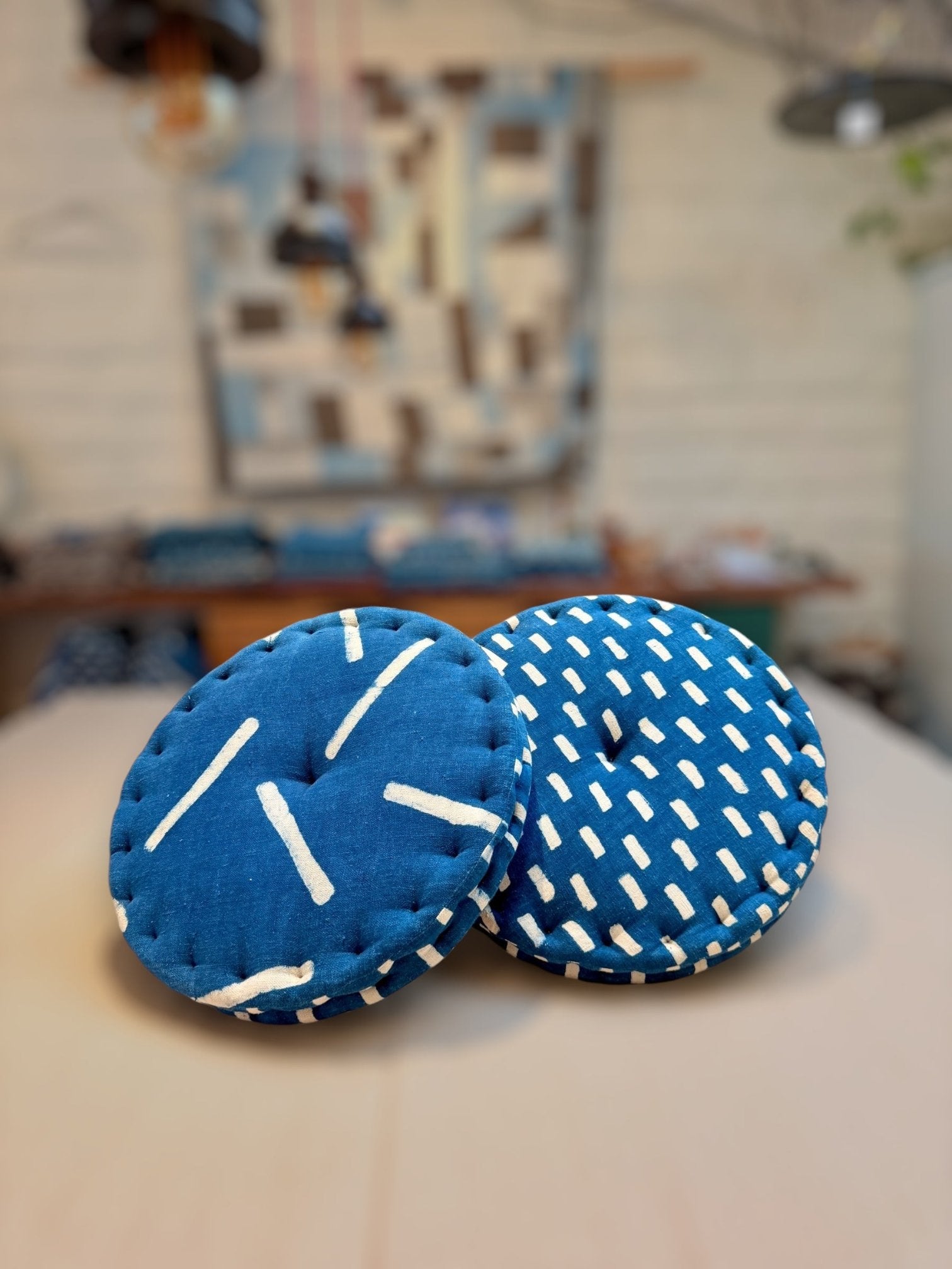 French Mattress  Seat Cushions Indigo