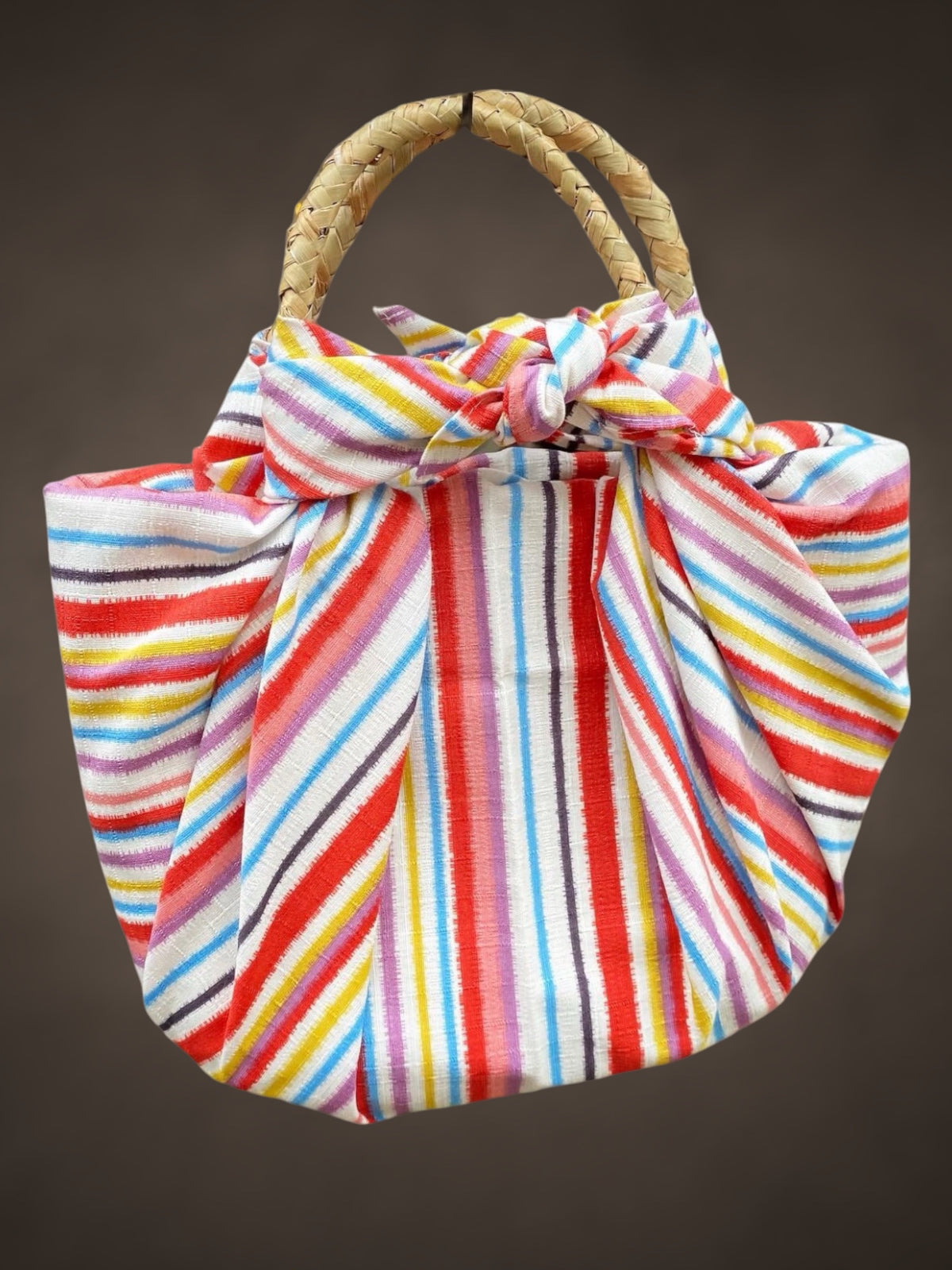 Furoshiki seagrass bag multi stripes