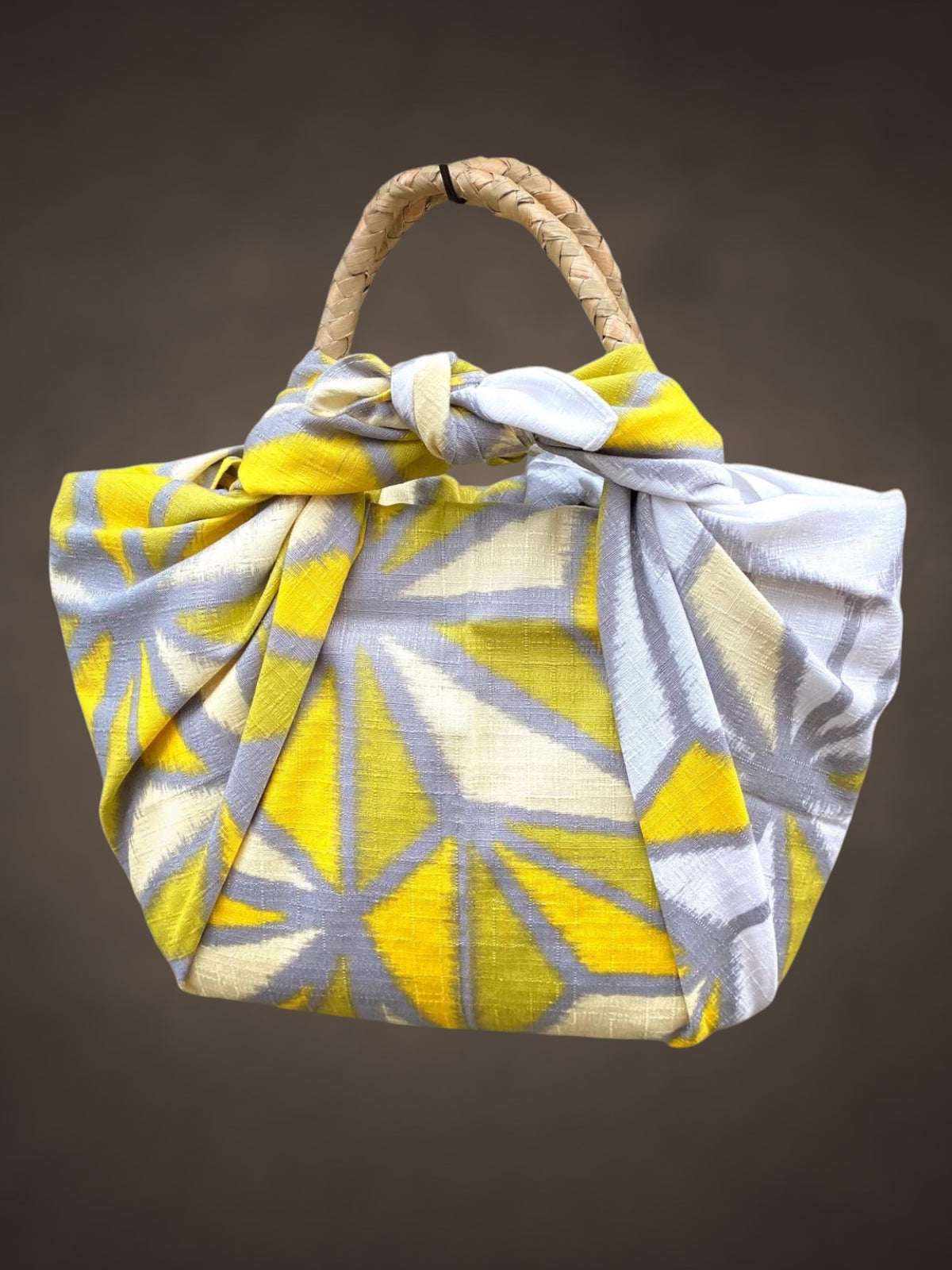 Furoshiki seagrass bag yellow/gray