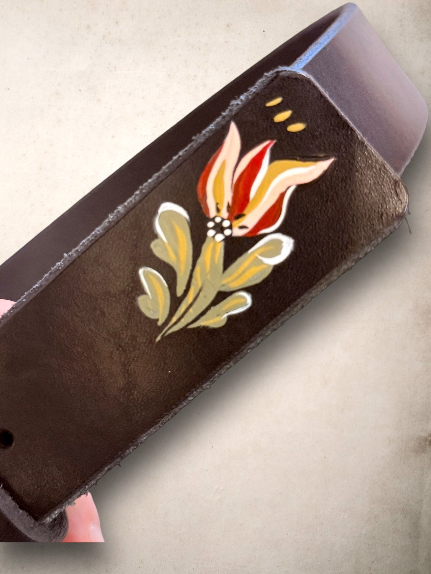 Hand Painted Black Belt Tulip