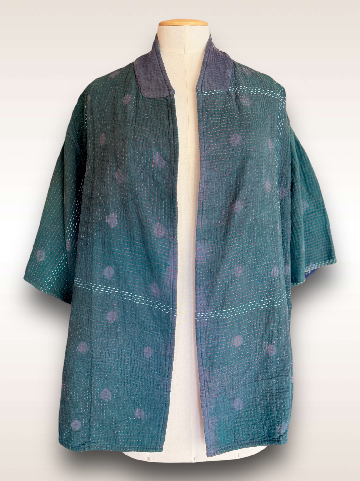 Happi coat Teal Polkadots
