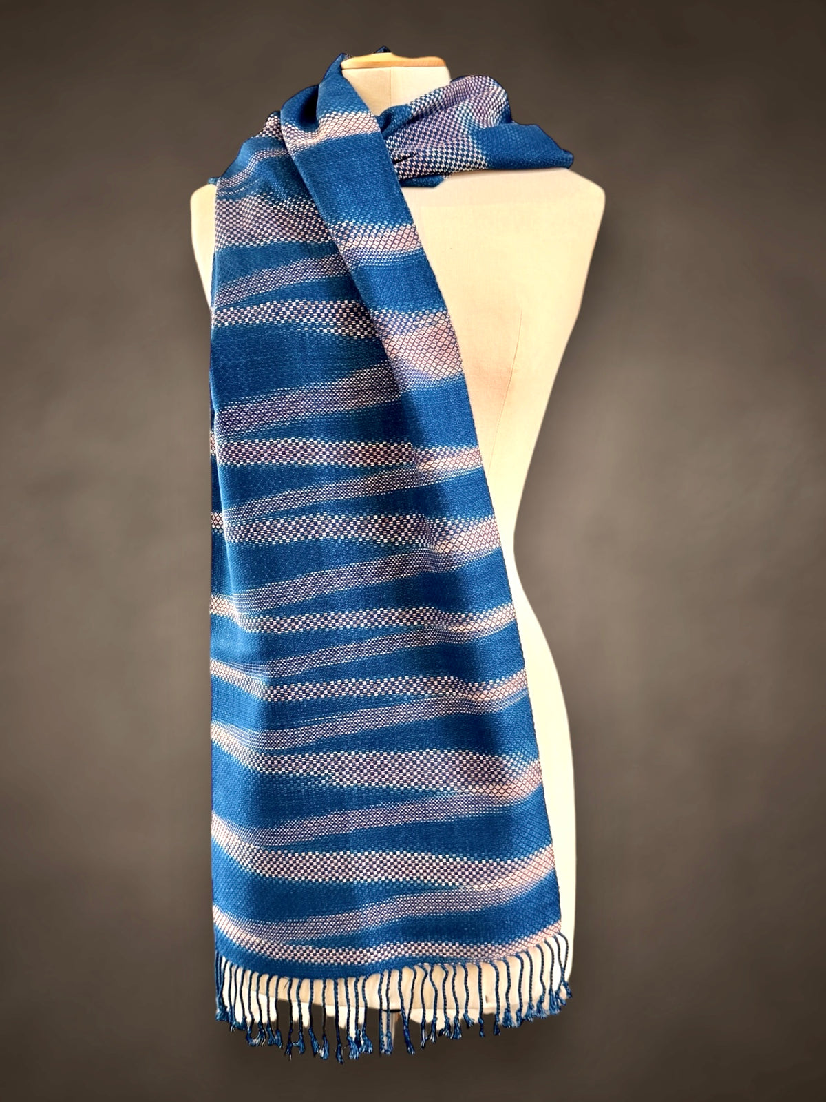 Ikat Cotton Scarf • Indigo/Lotus