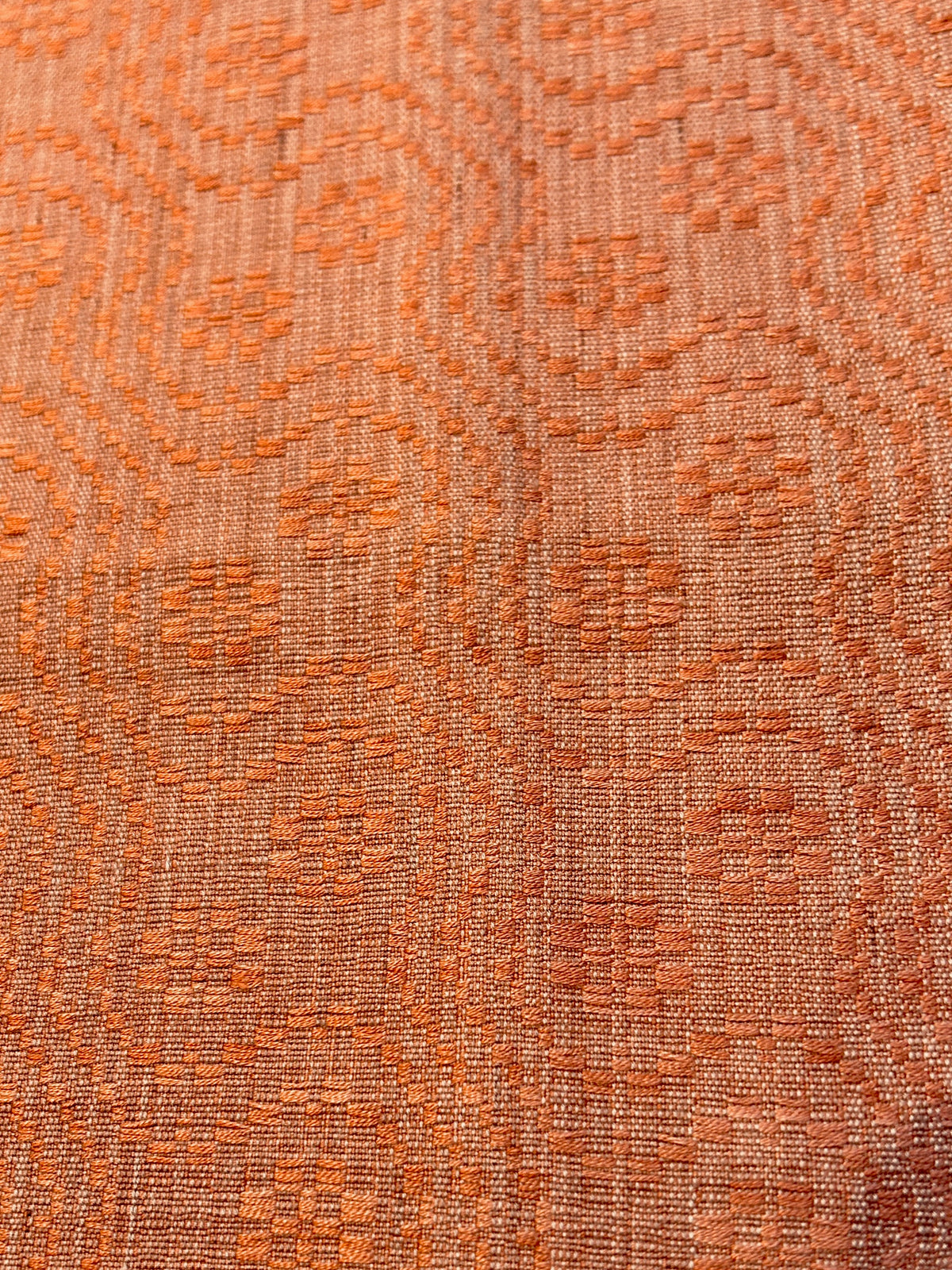 Jacqard cotton scarf, copper floral detail