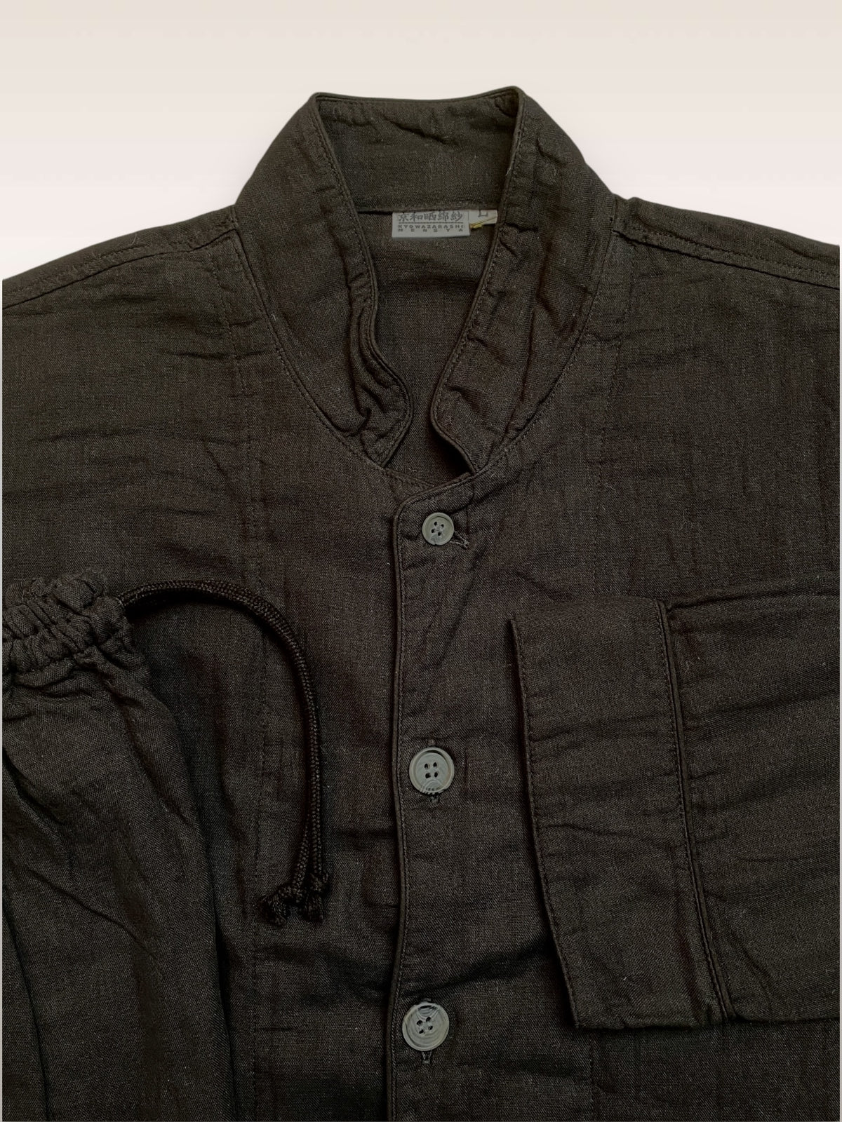 Japanese Gauze Pajamas Black  Top