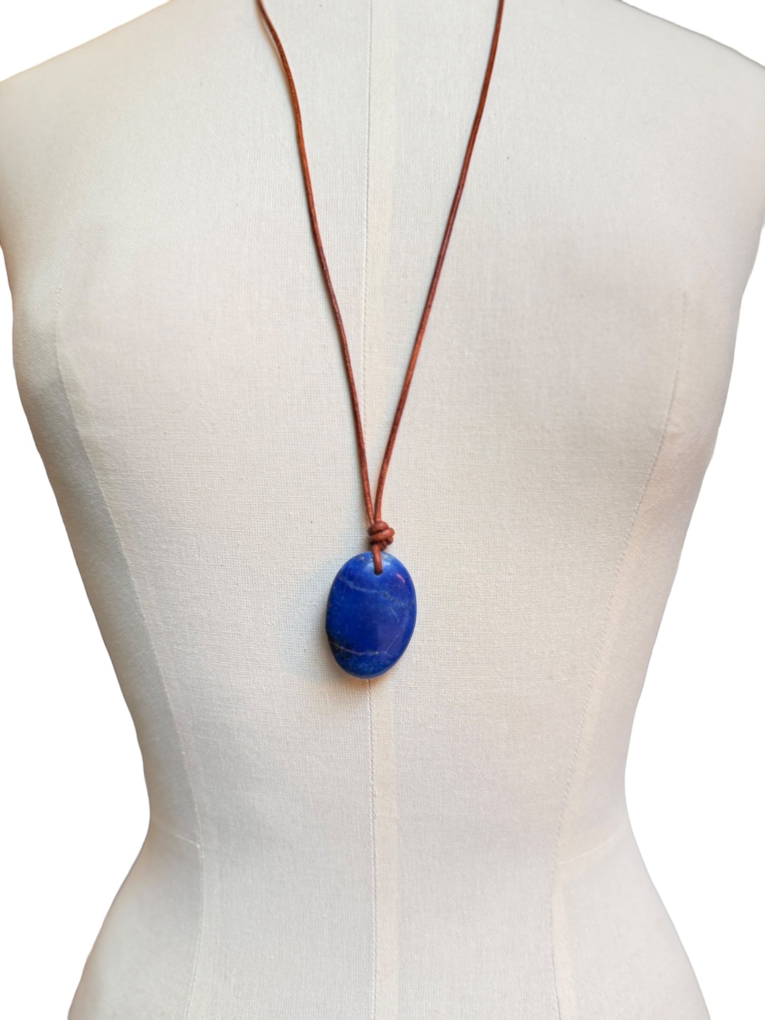 Lapis with leather cord