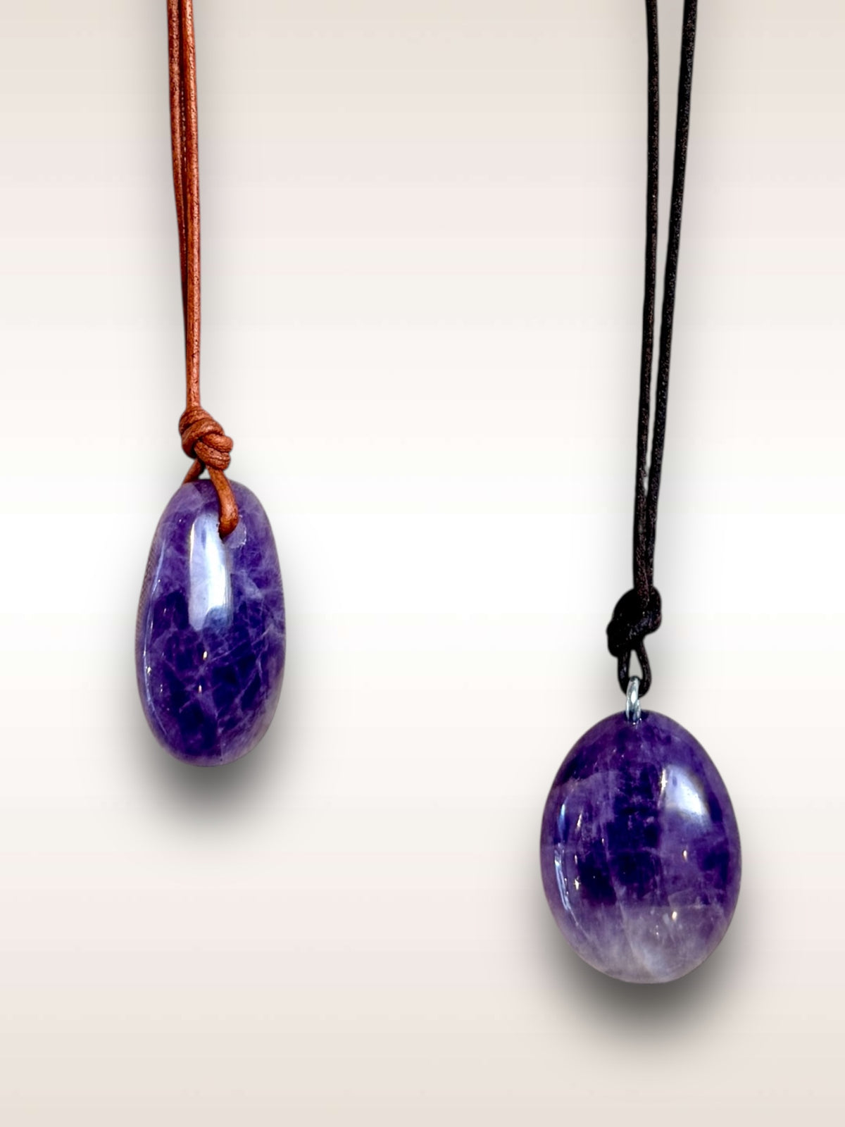 Matthew Swope Amethyst Leather necklace Detail