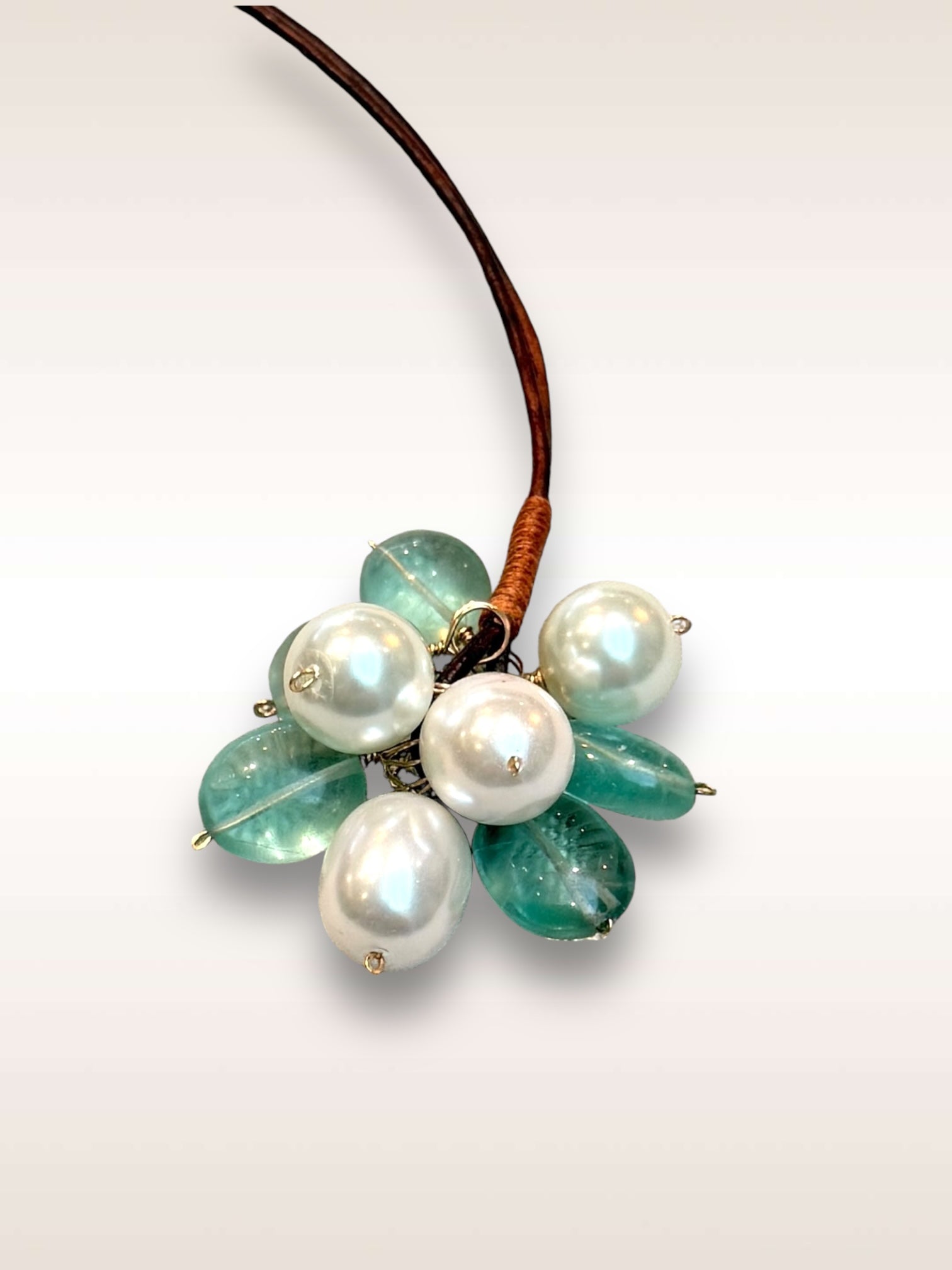 Necklace Fluorite & Pearls