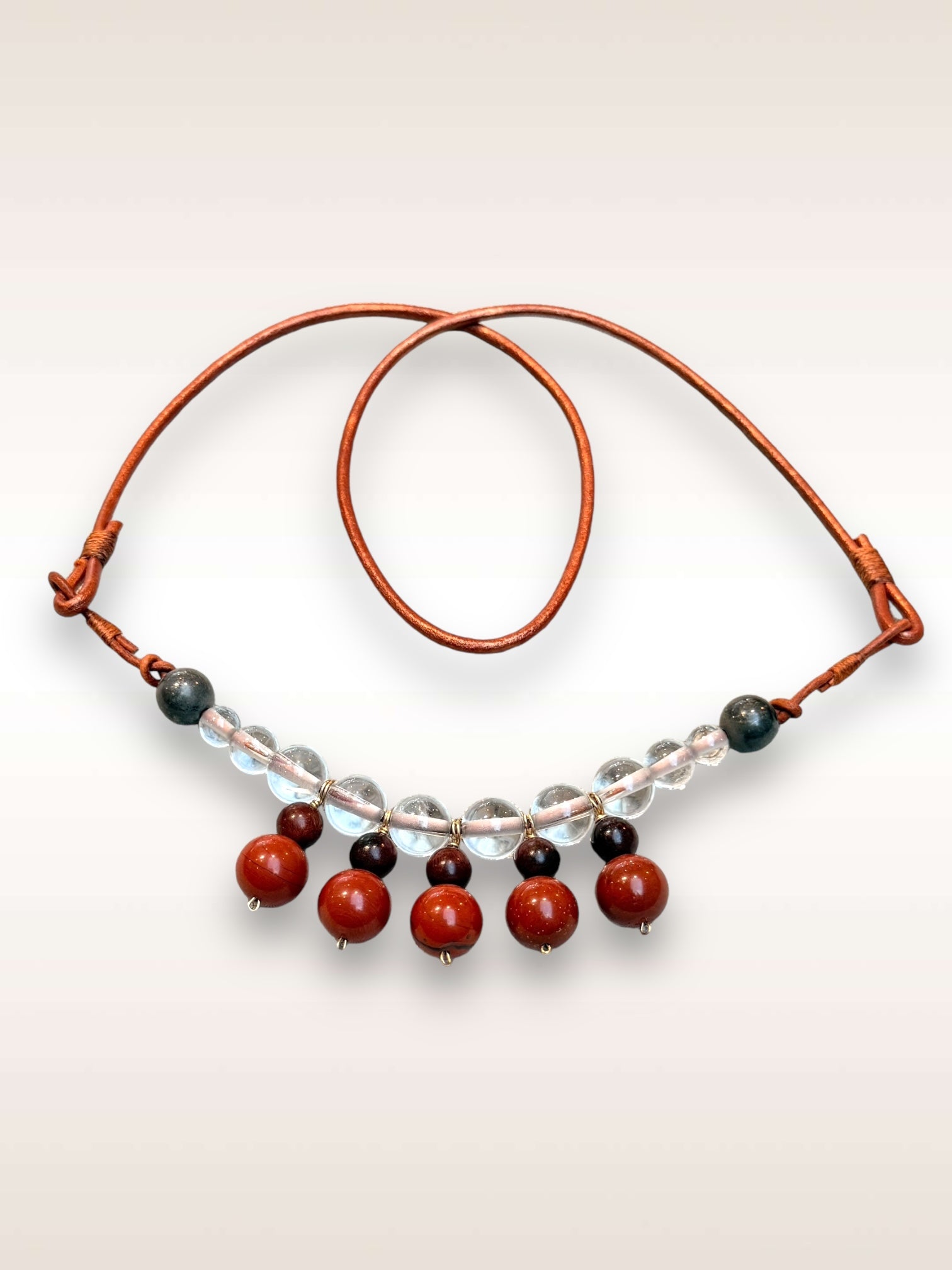 Necklace Red Jasper & Crystal Quartz