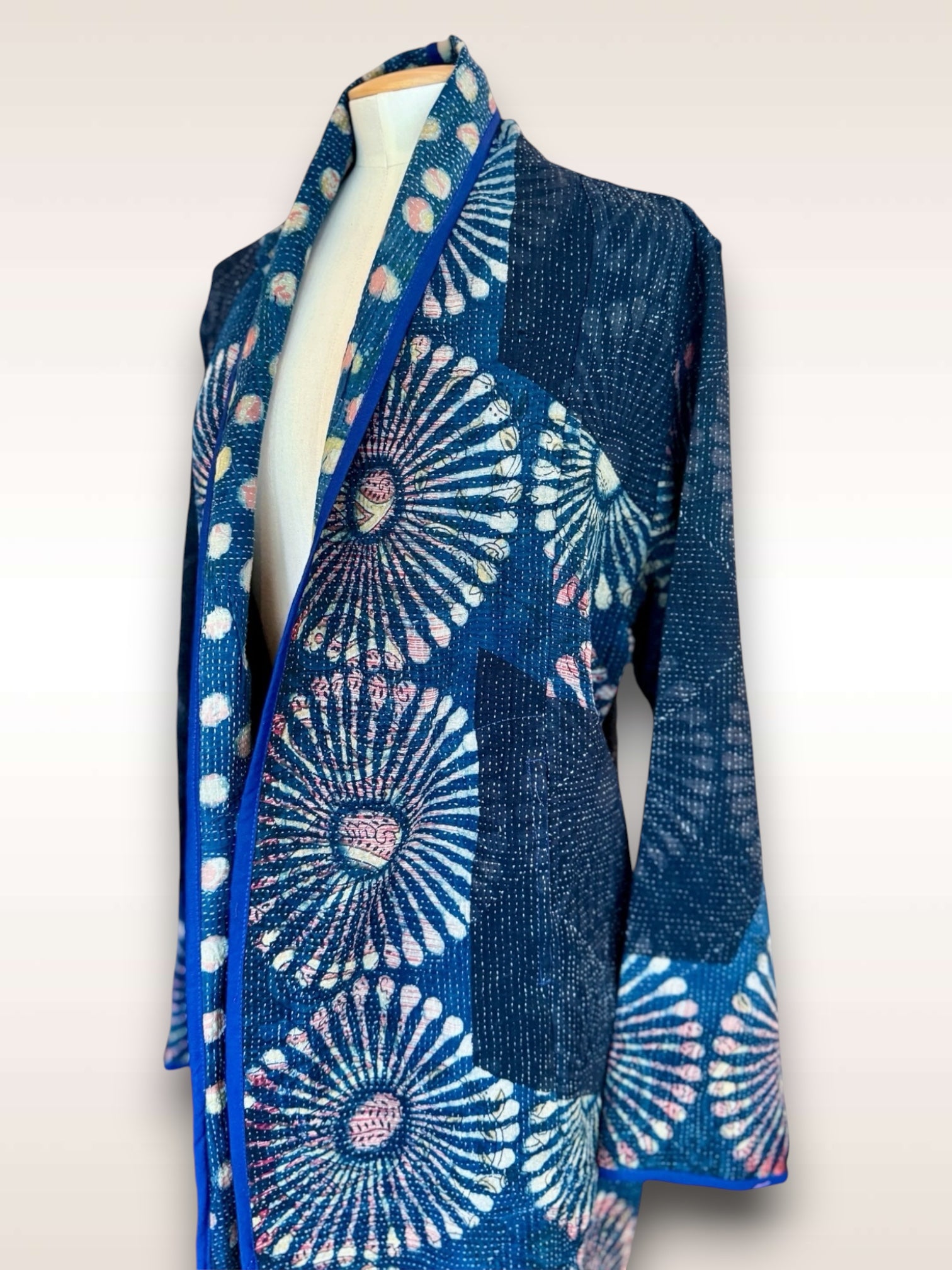 Nuovo Coat Block printed indigo