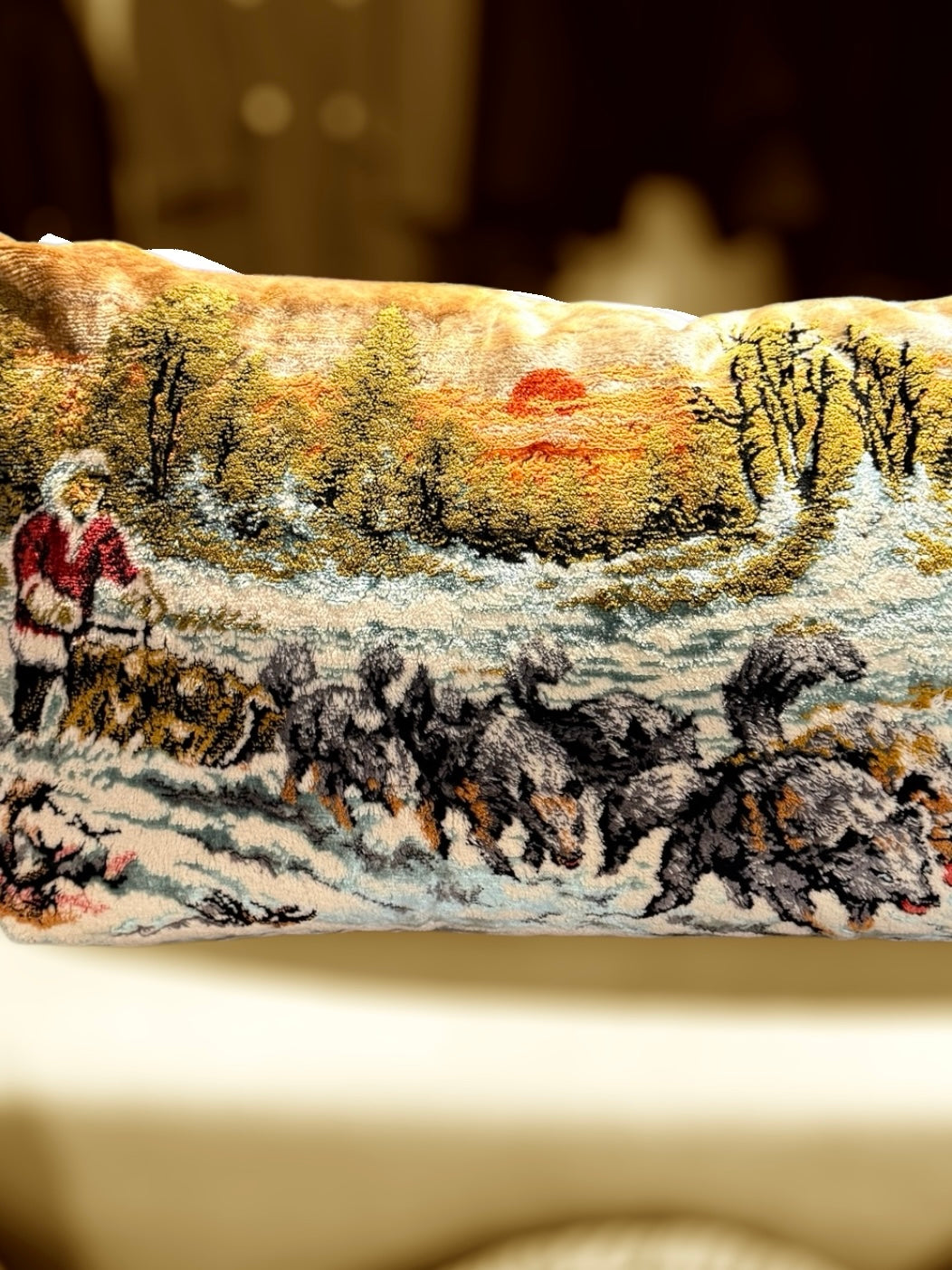 Chenille National Parks Cushion • Dog Sled