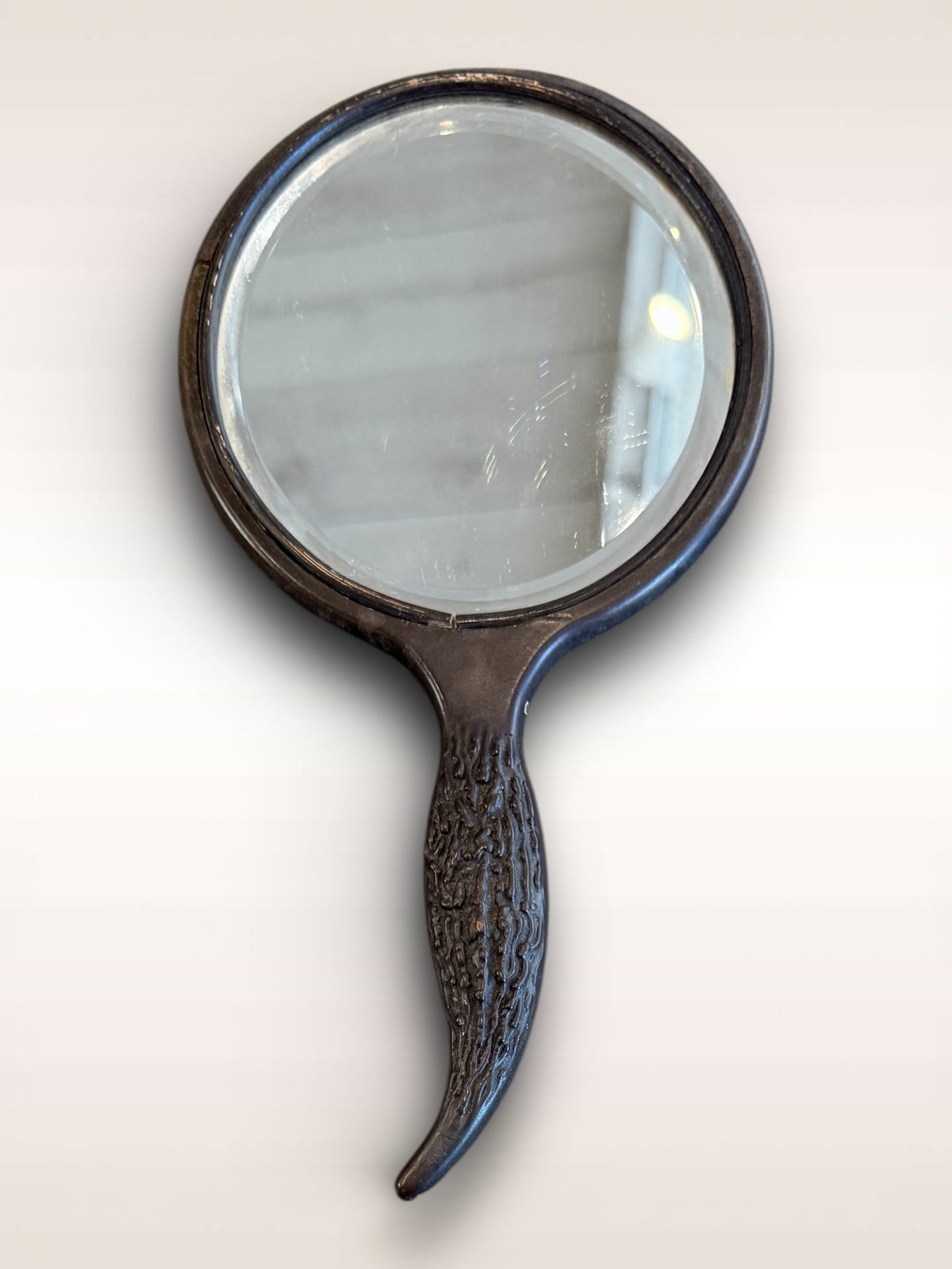 Faux Bois Hand Mirror - Stag
