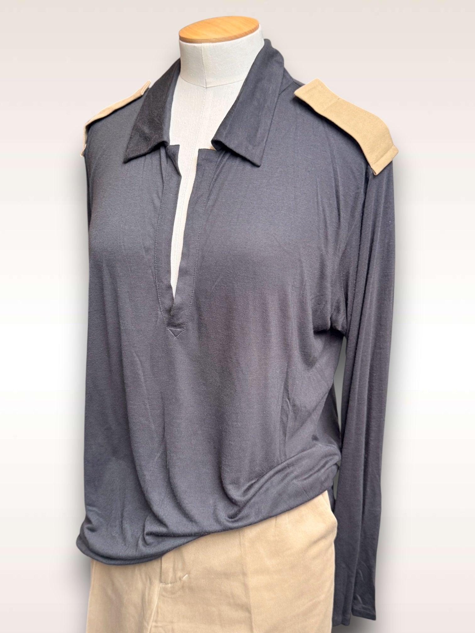 Yohji Yamamoto Top • Rayon / Silk Epaulets T-shirt