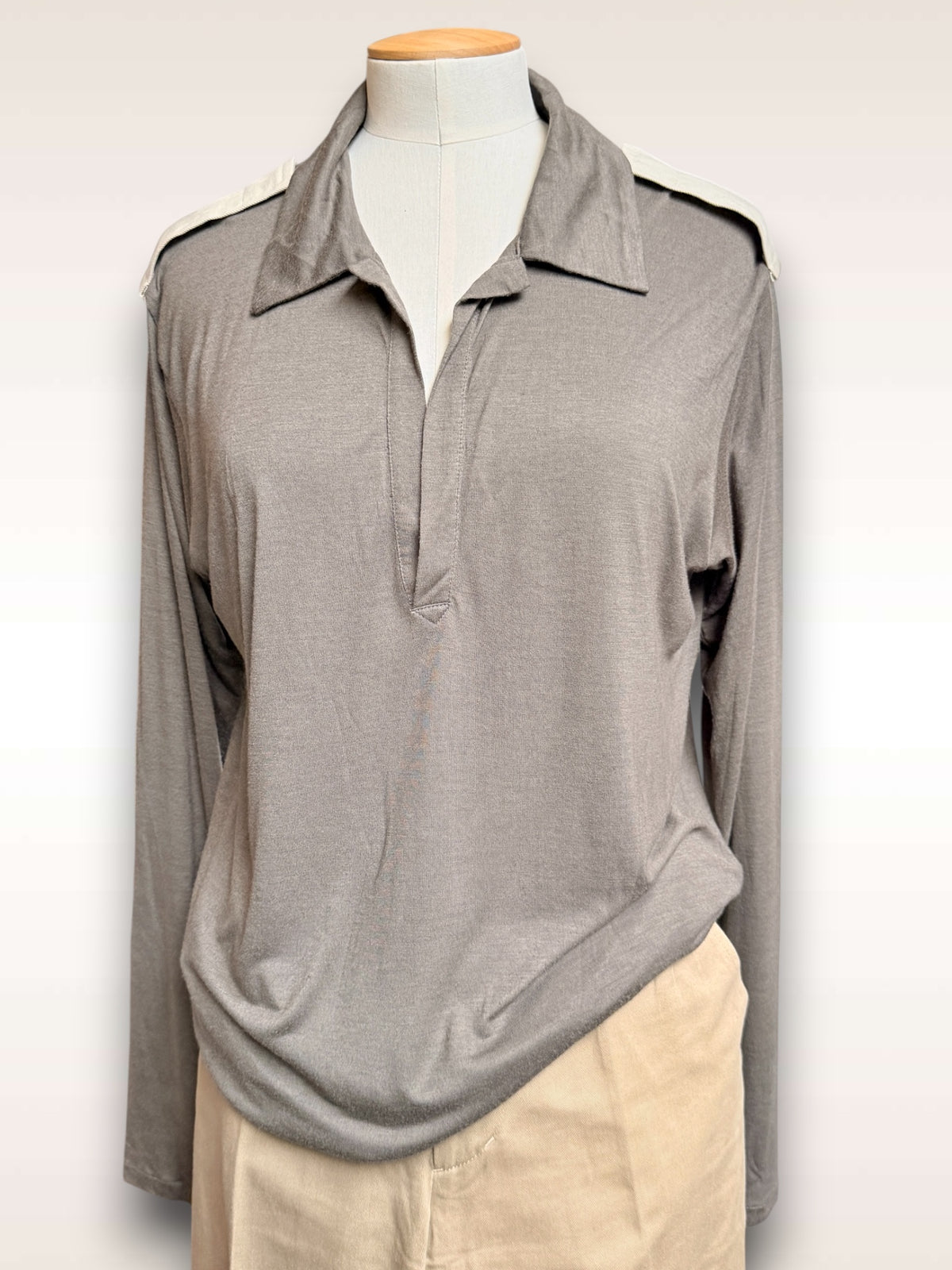 Yohji Yamamoto Top • Rayon / Silk Epaulets T-shirt