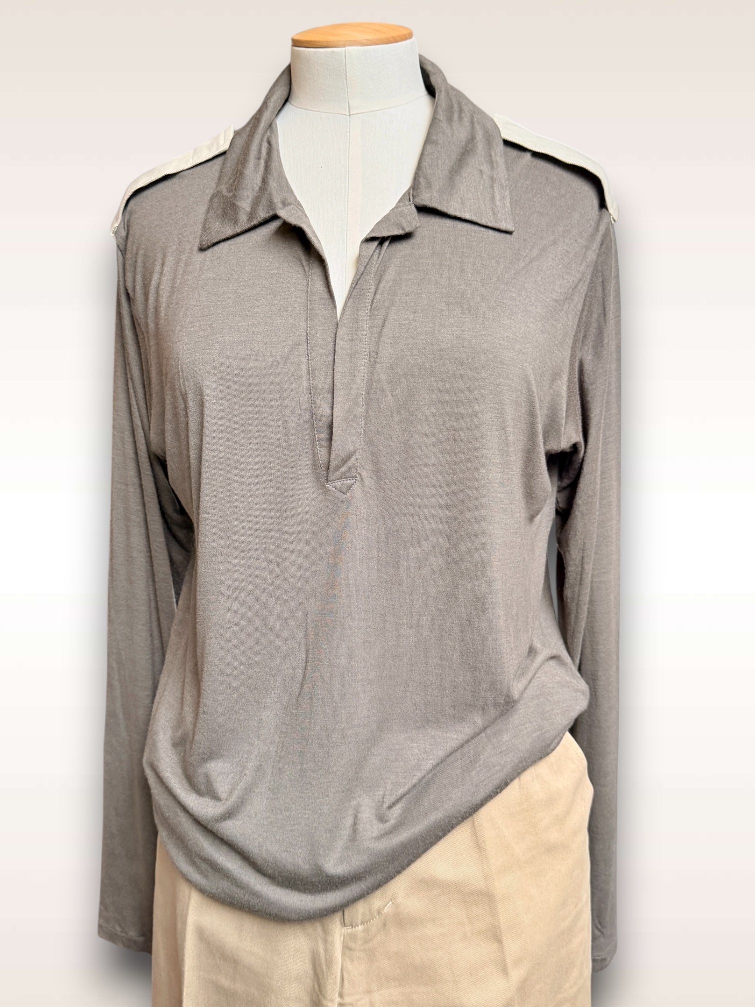 Yohji Yamamoto Top • Rayon / Silk Epaulets T-shirt