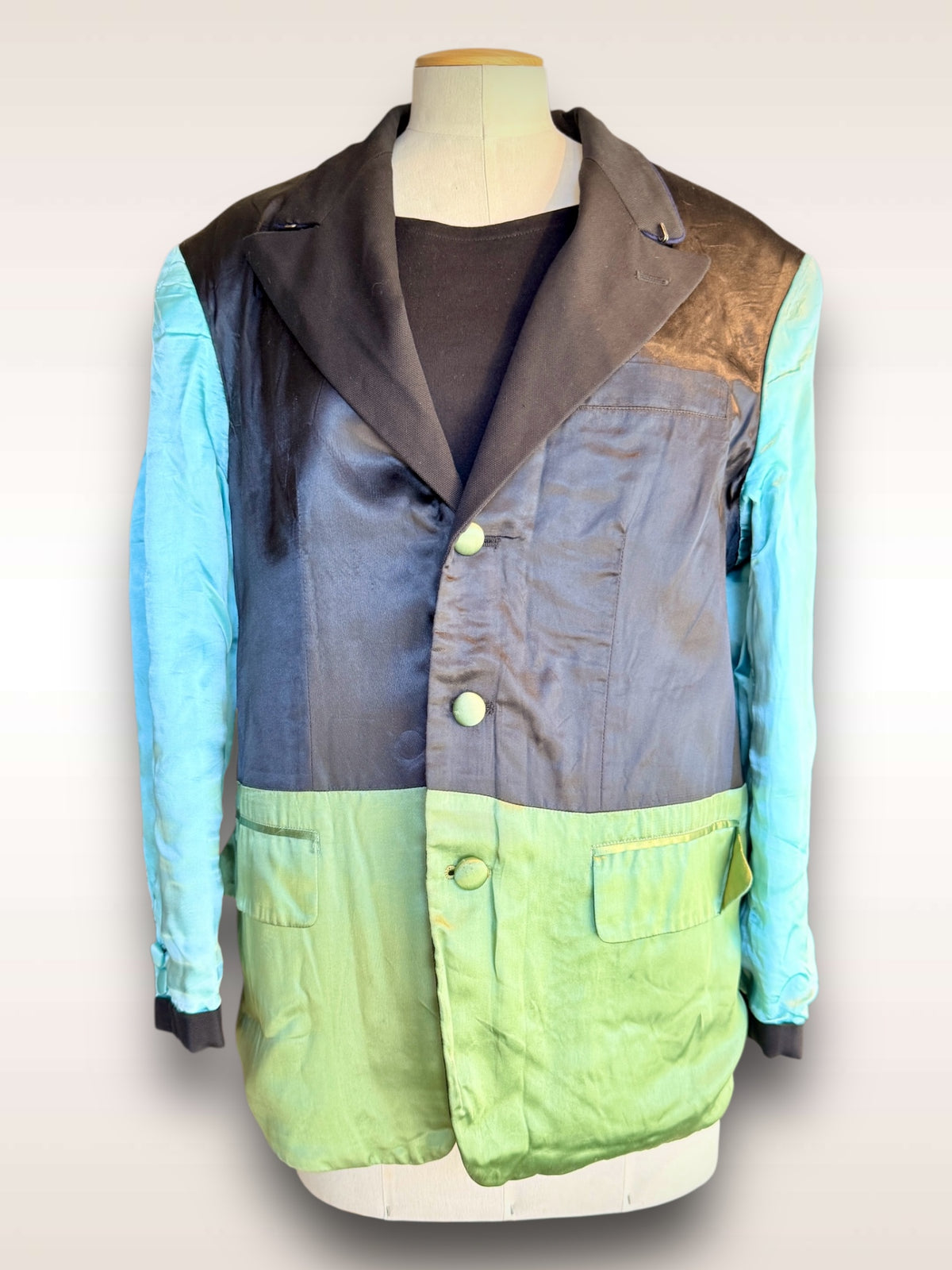 Yohji Yamamoto Jacket • Satin Color Block Reversible Jacket Spring 1991