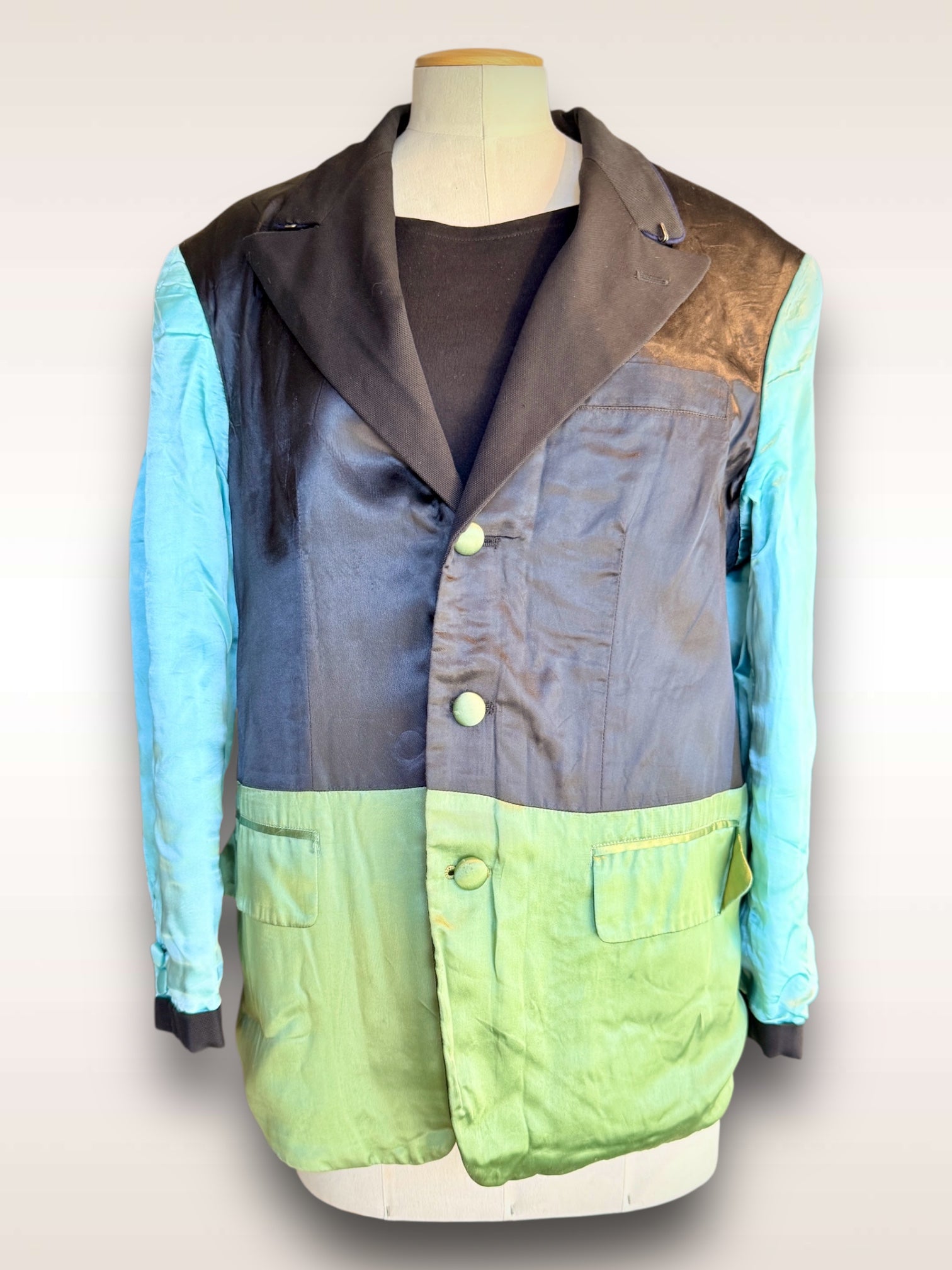 Yohji Yamamoto Jacket • Satin Color Block Reversible Jacket Spring 1991