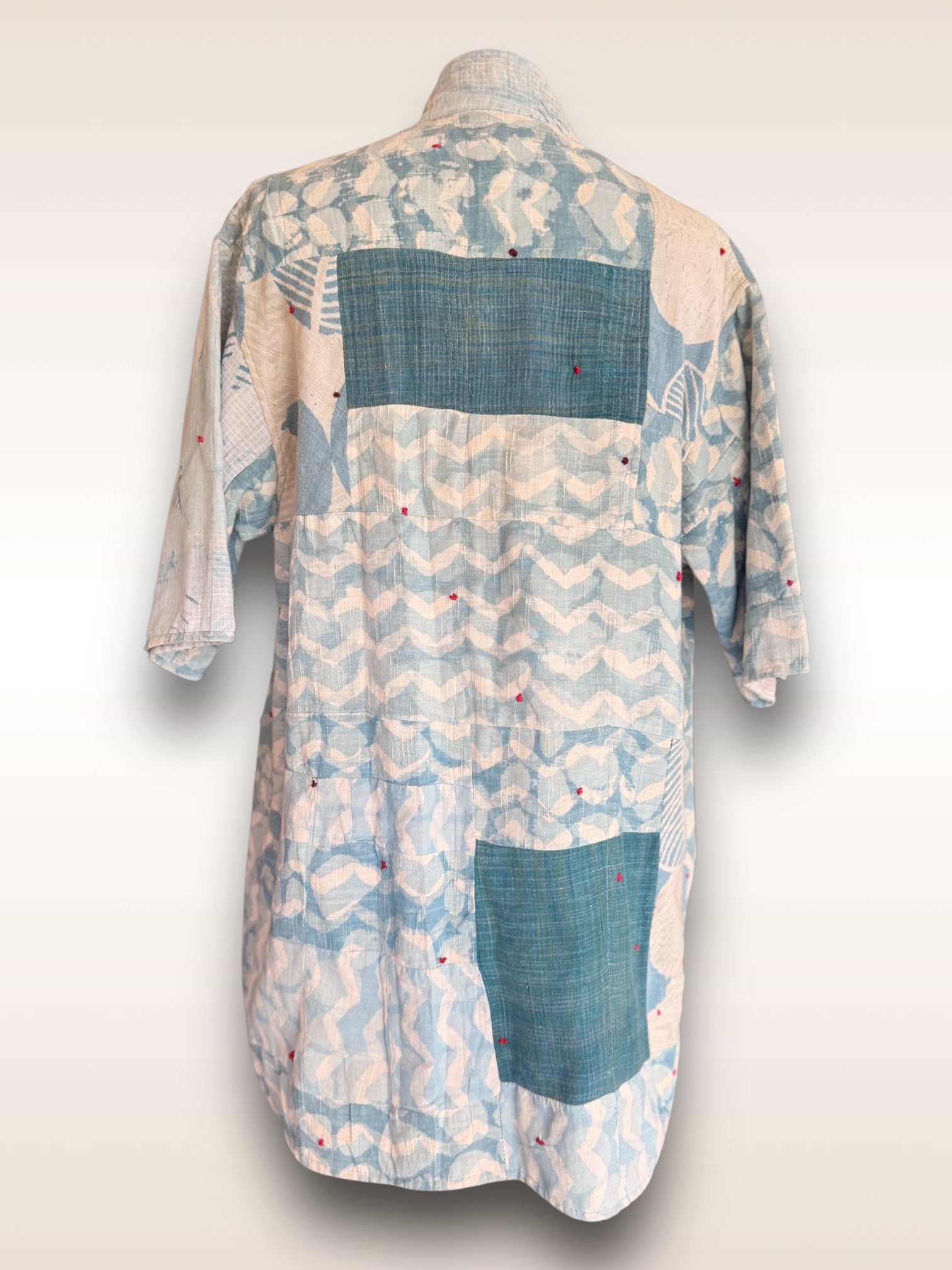 Happi Coat • Light Blue Block Print