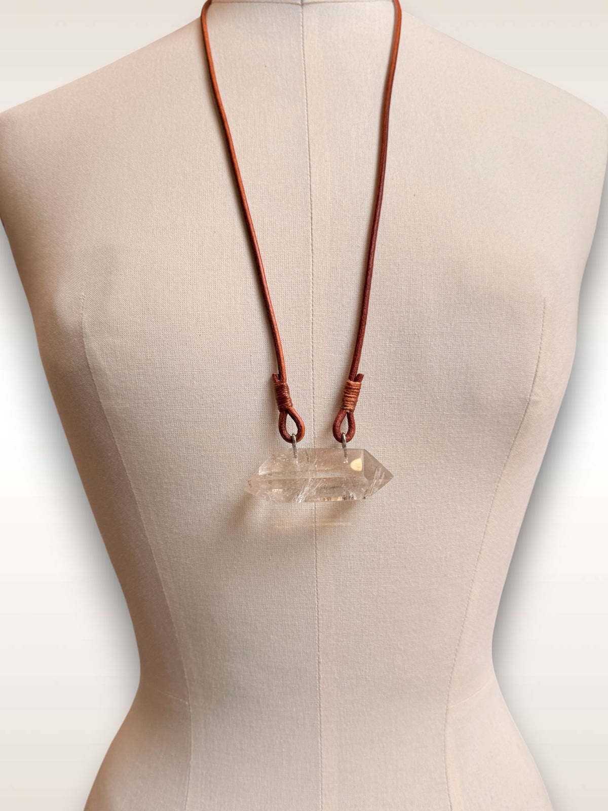 Smoky quartz horizontal necklace A