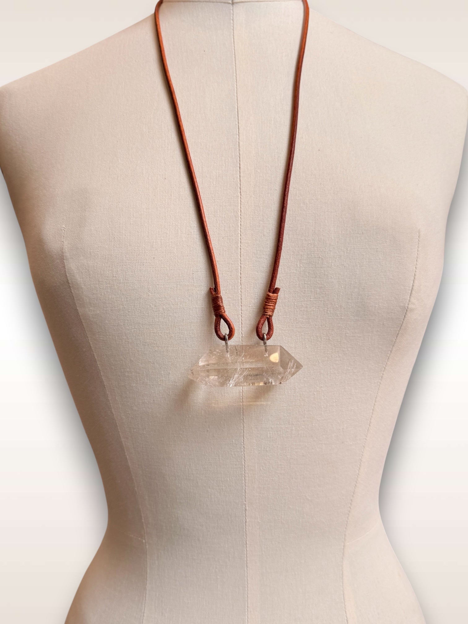 Smoky quartz horizontal necklace A