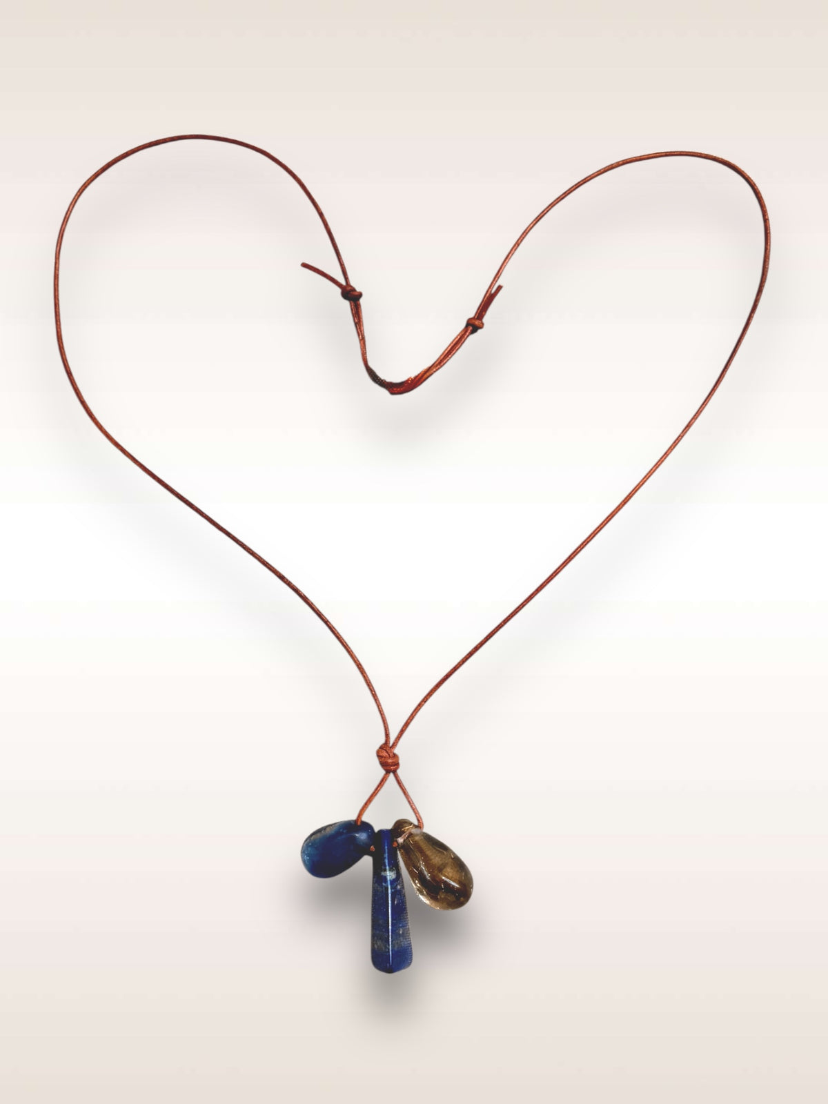 Triple Stone necklace w/ leather cord