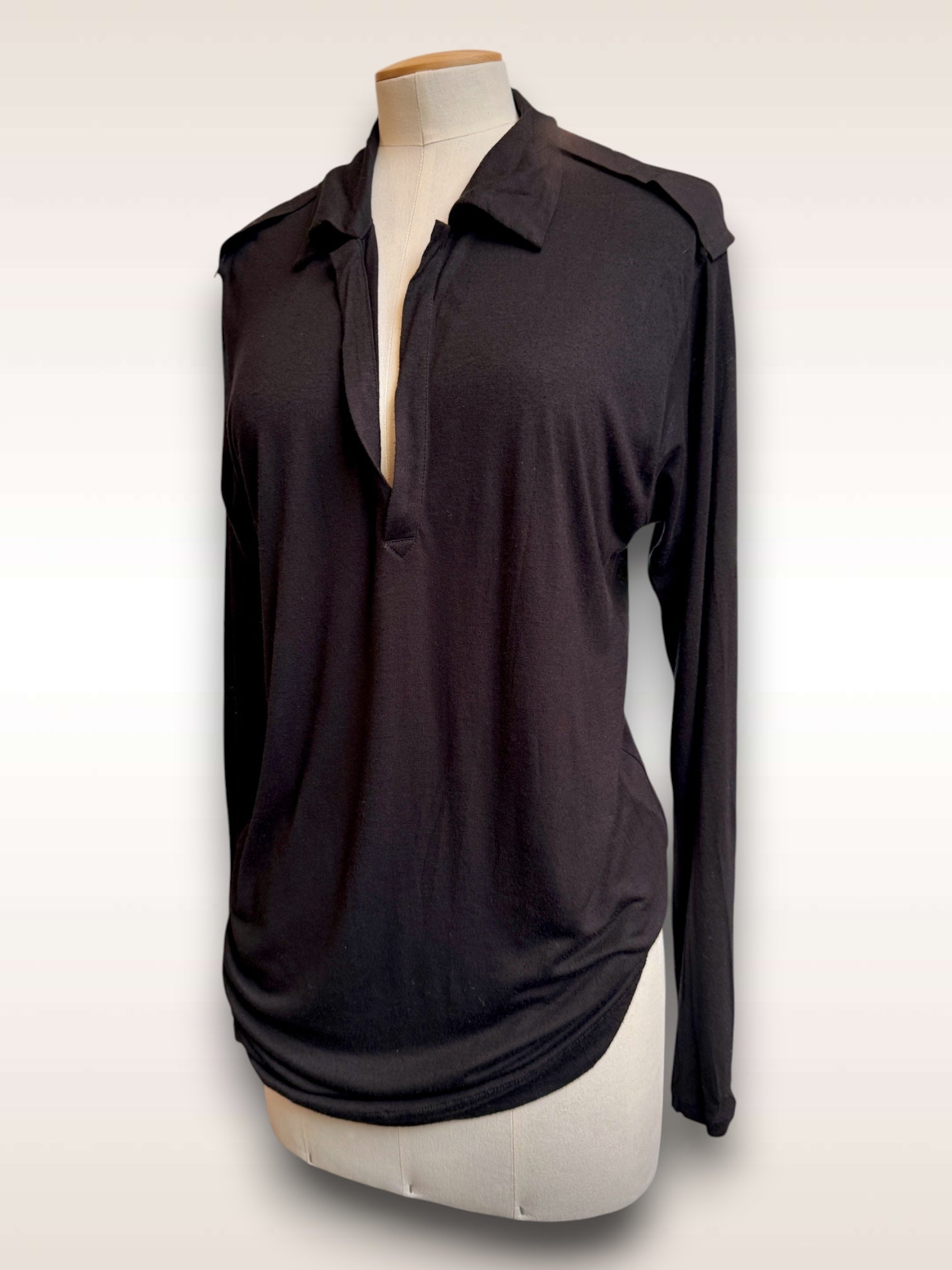 Yohji Yamamoto 1999 t with epaulette blk
