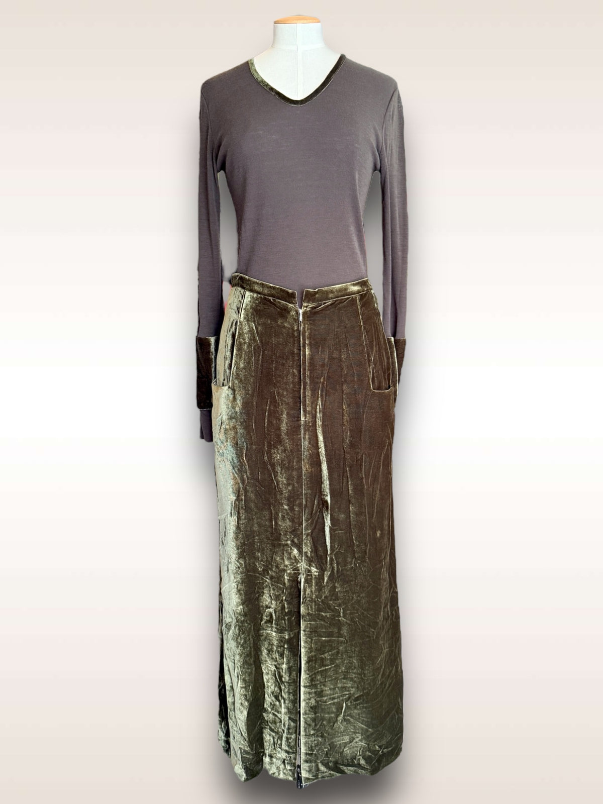 Yohji Yamamoto Bottom Velvet Skirt Ensemble aw 1999