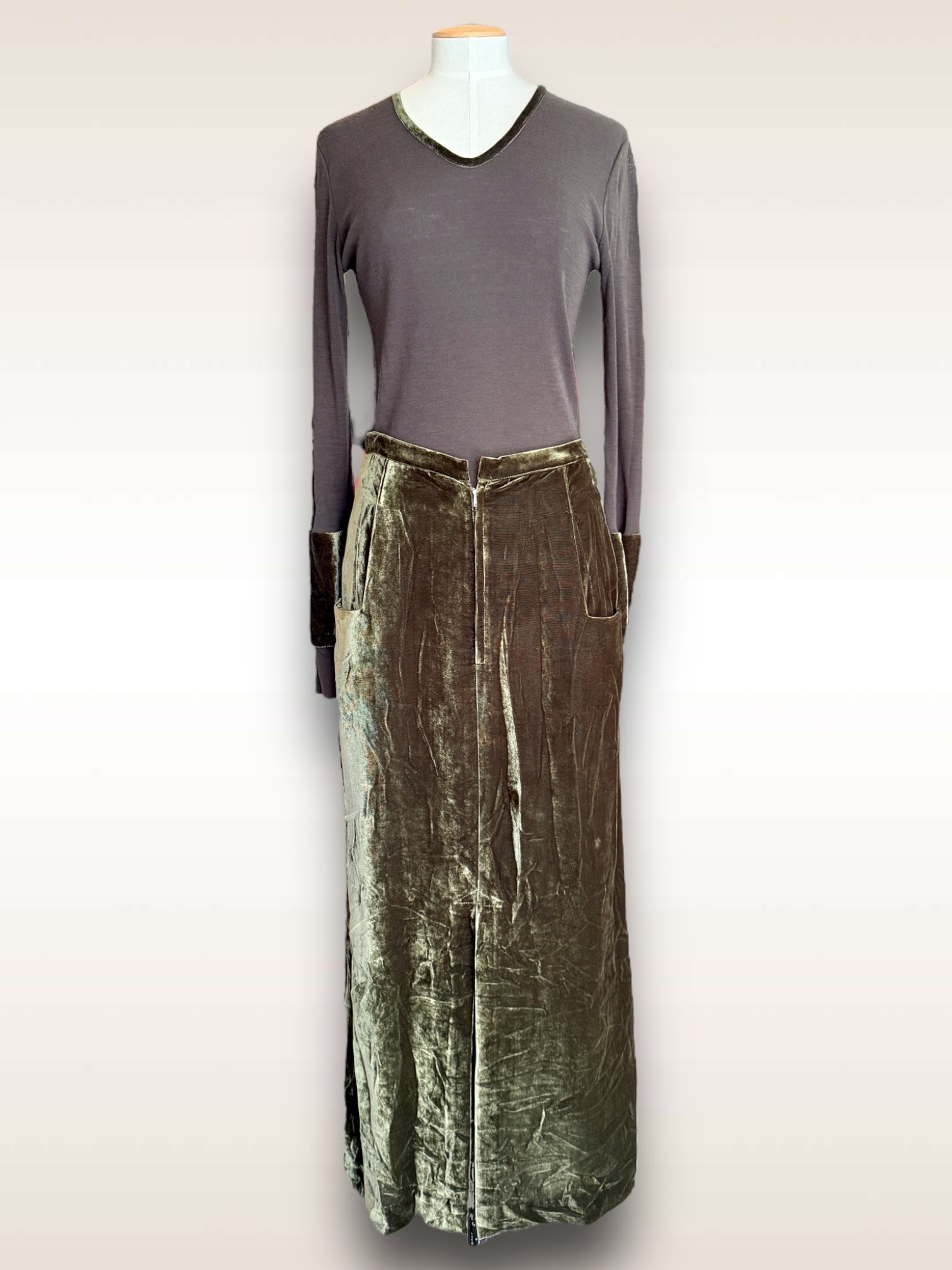 Yohji Yamamoto Bottom Velvet Skirt Ensemble aw 1999