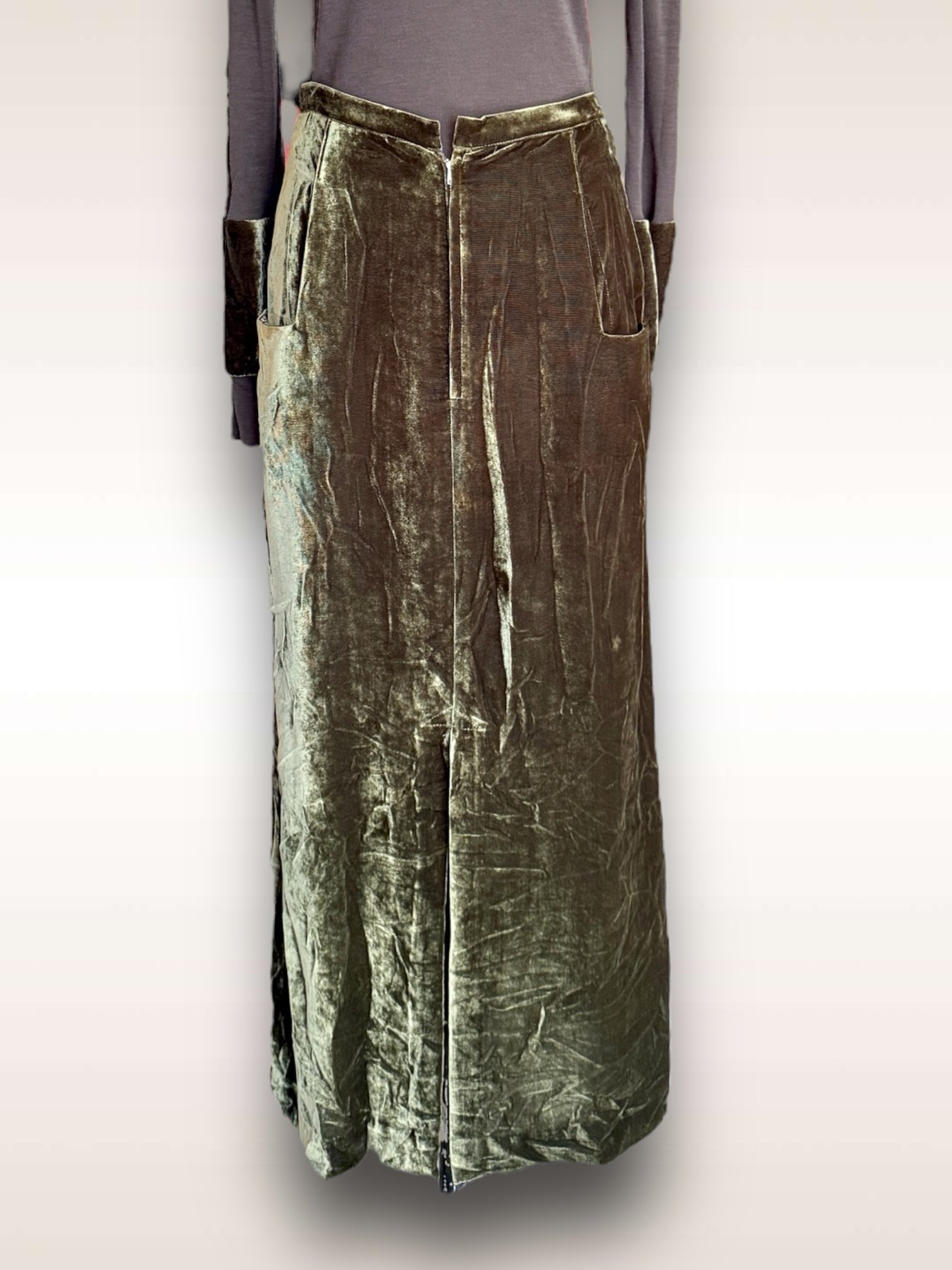 Yohji Yamamoto Bottom Velvet Skirt Khaki AW 1999