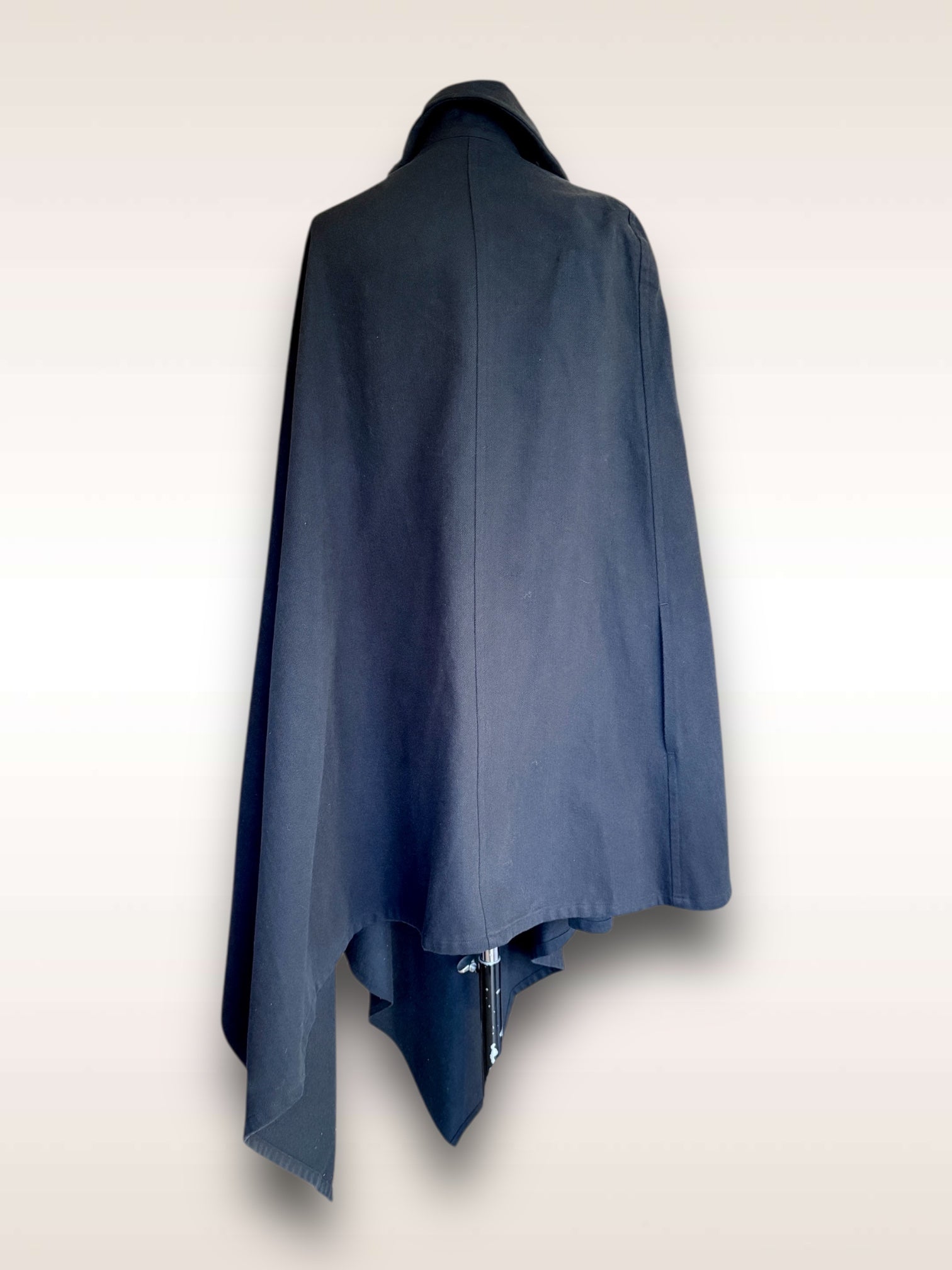 Yohji Yamamoto Coat Cape w/ Fur Trim 1999
