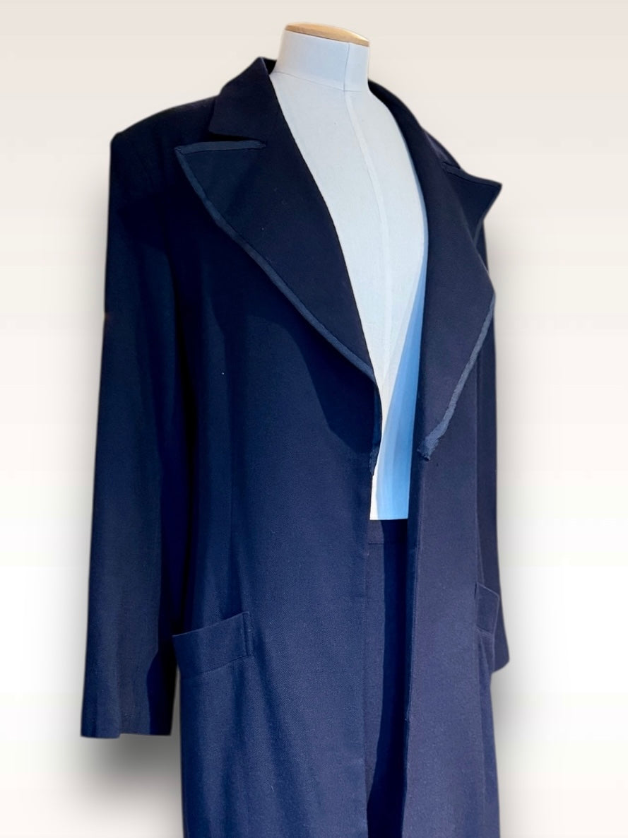 Yohji Yamamoto Coat Peak Lapel Duster AW 1999 detail