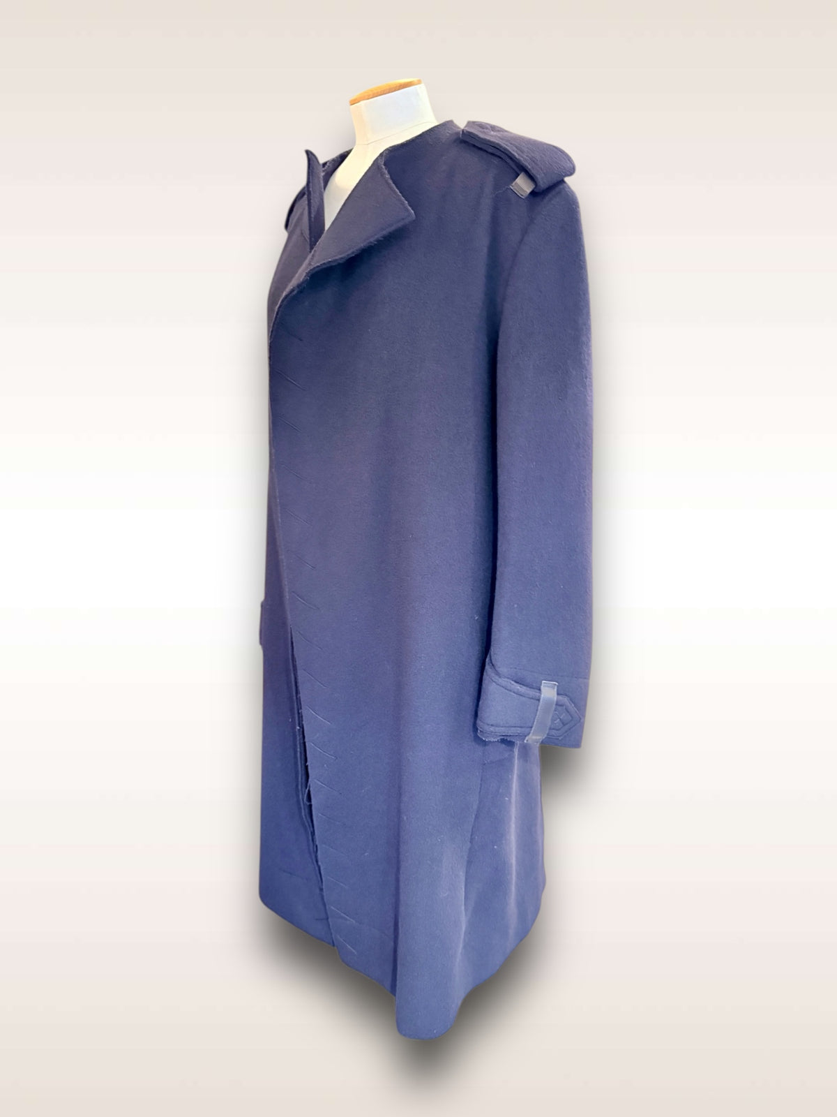 Yohji Yamamoto Coat Wool Melton Epaulets side view
